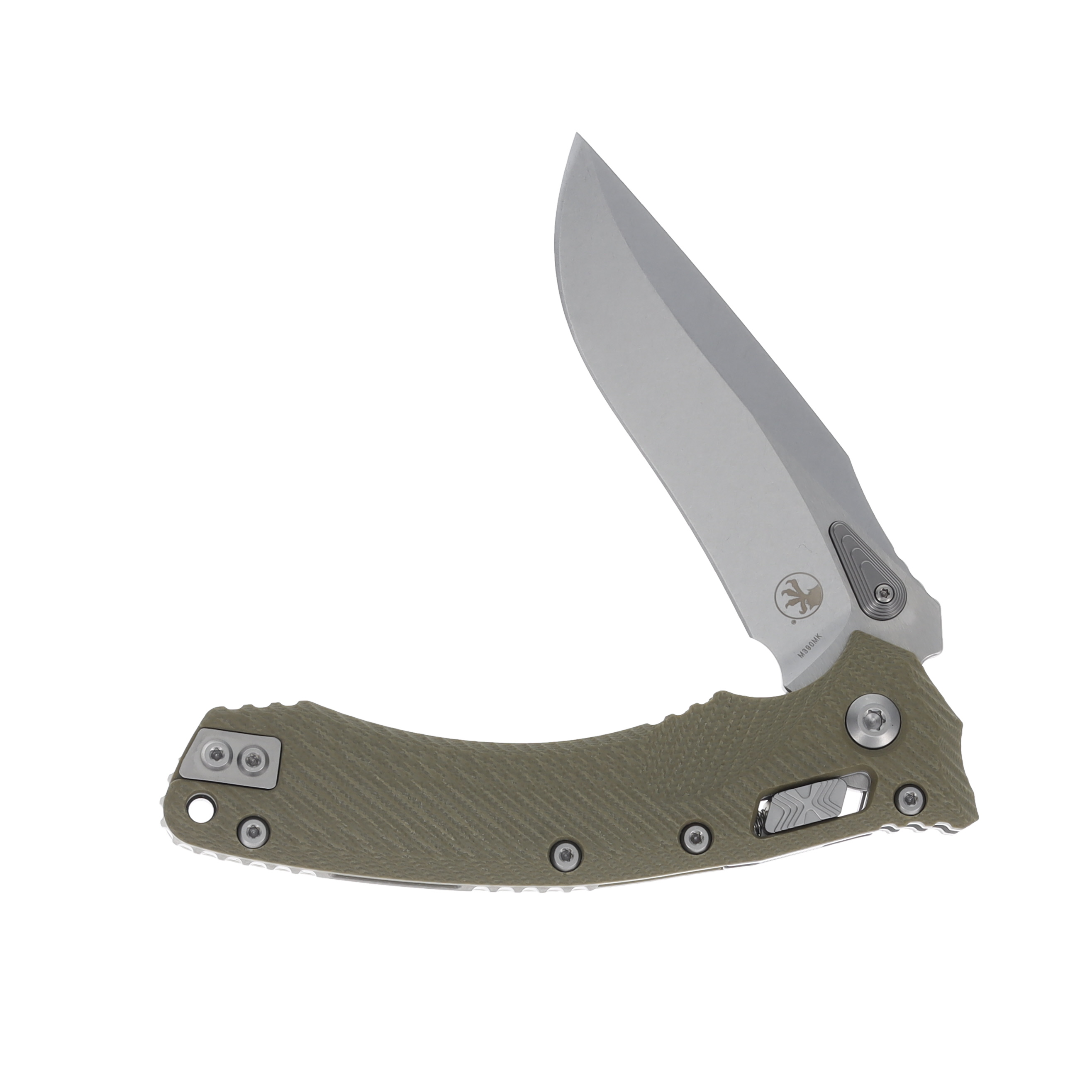 Microtech Amphibian Olive Drab Folding Knife 3.9in Apoc Drop Point MT137RL10FLGTOD View 3