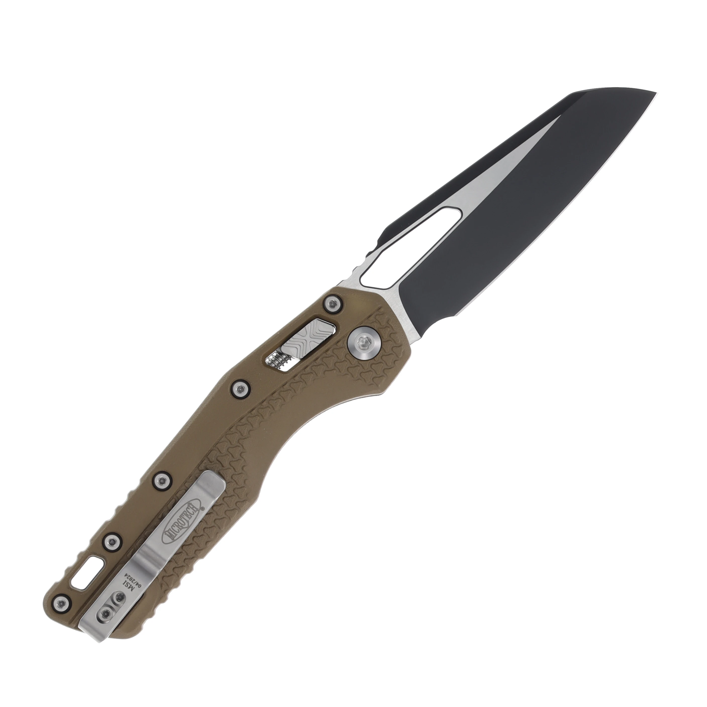 Microtech MSI TriGrip Dark Earth 3.9in Black Plain Sheepsfoot Blade MT210T1PMDE View 2