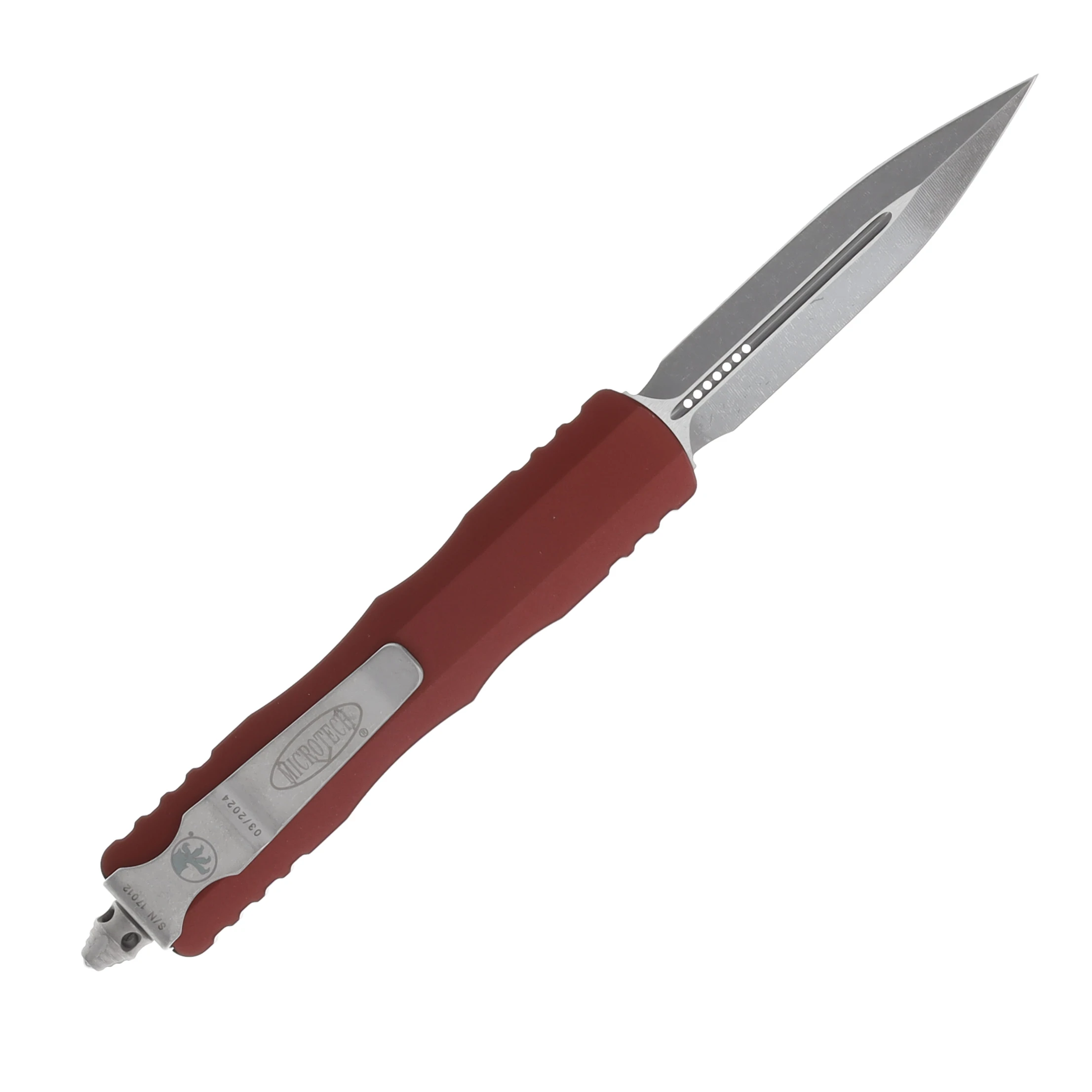 Microtech Dirac DE Merlot OTF Auto Knife 2.92in Apocalyptic Dagger AUMT22510APMR View 2