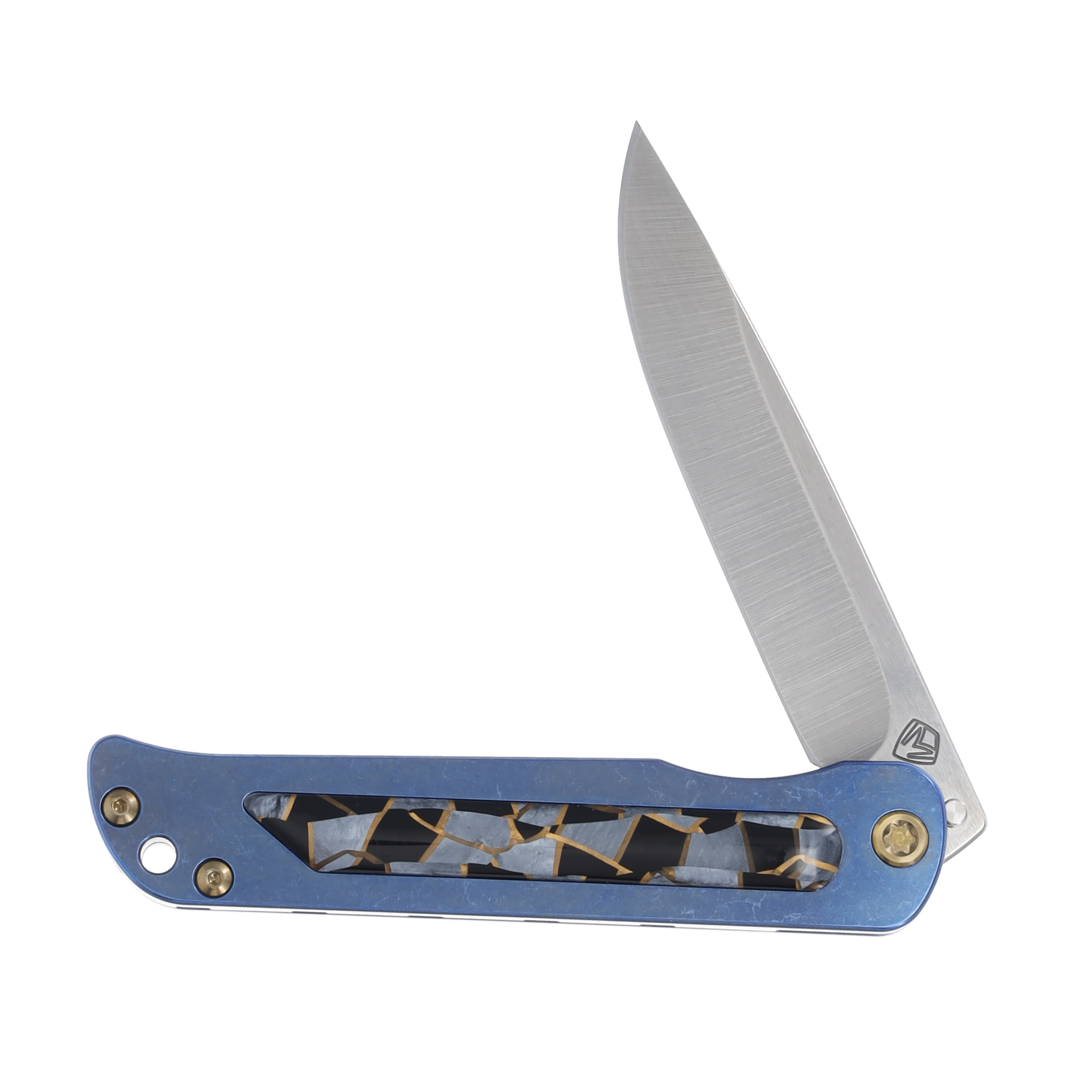 Medford T-Bone 4in Tumbled S45VN Drop Point Blue Mosaic DLC Hardware/Clip MK2154TD-37A3-TPCP-Q4 View 4