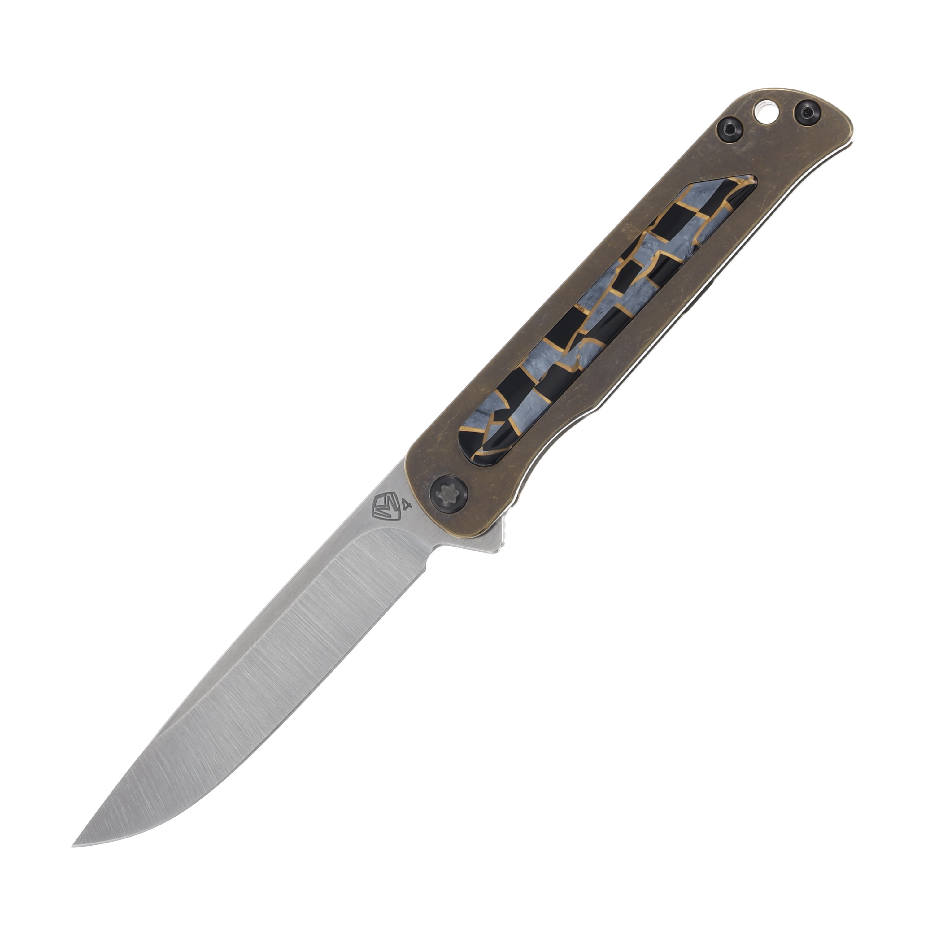 Medford T-Bone 4in Tumbled S45VN Drop Point Bronze Mosaic DLC Hardware/Clip MK2154TD-36A1-TPCP-Q4 View 1