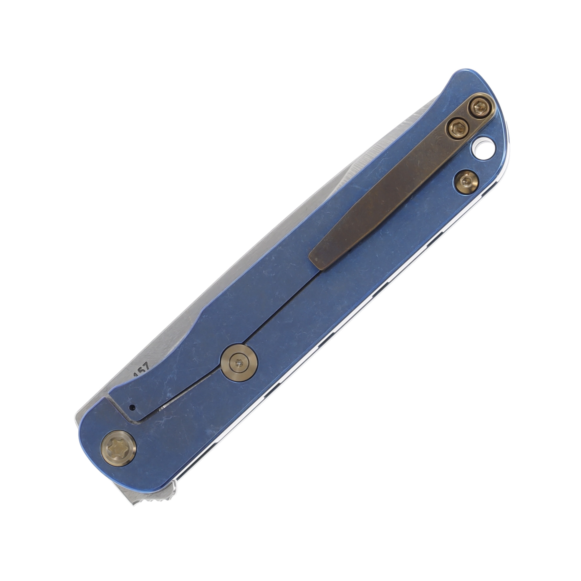 Medford T-Bone 4in Tumbled S45VN Drop Point Blue Mosaic Bronze Hardware/Clip MK2154TD-37A2-T1C1-Q4 View 6