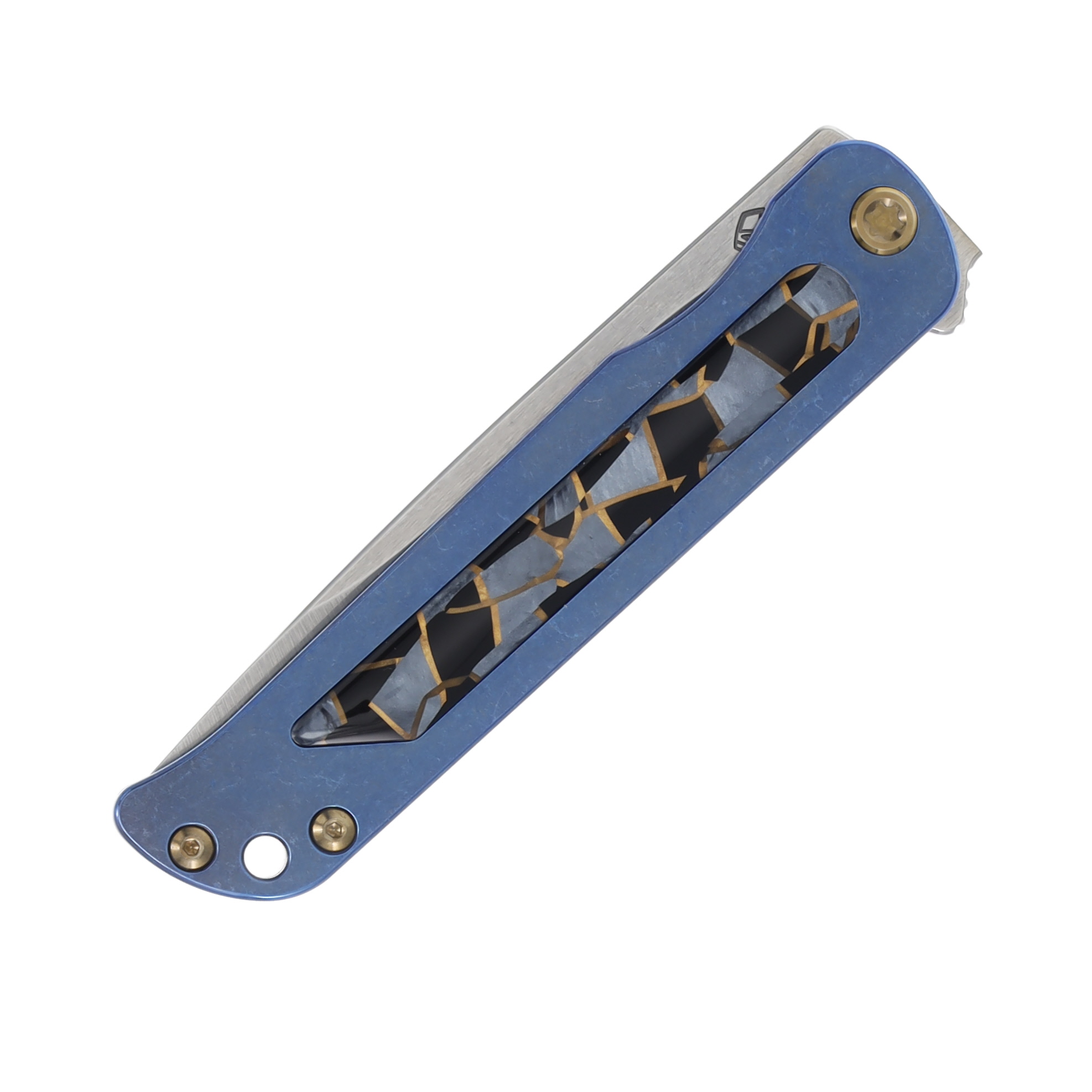 Medford T-Bone 4in Tumbled S45VN Drop Point Blue Mosaic Bronze Hardware/Clip MK2154TD-37A2-T1C1-Q4 View 5