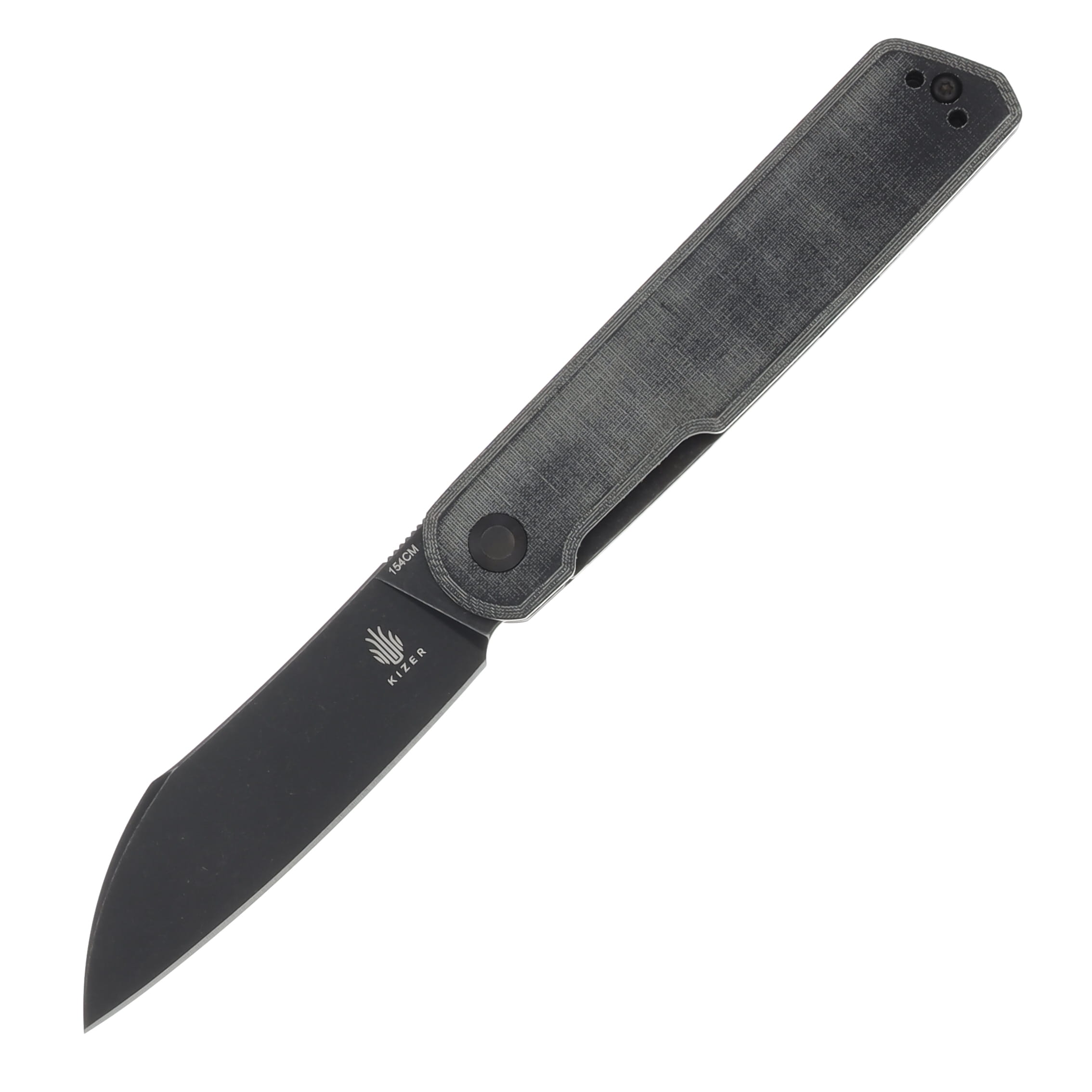 Kizer Klipper Black Folding Knife 3.15in Stonewashed Wharncliffe V3580C2 View 1