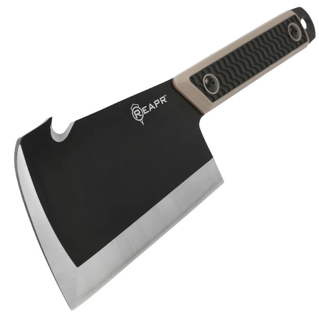 REAPR Versa CLEAVR 5.5 Inch Plain Black Powder Coat Cleaver CTLR-025-TAN-RPR View 3