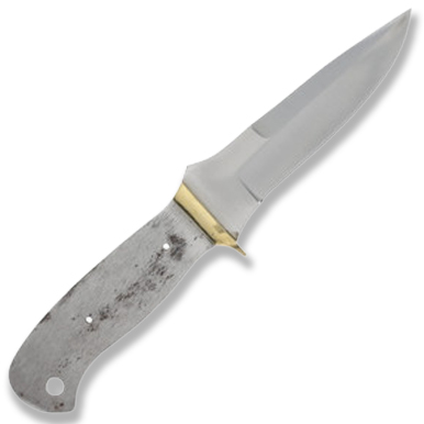 4 Inch Spear Point Blade Blank Attached Guard View 2