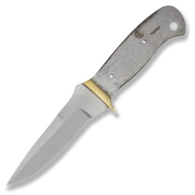 4 Inch Spear Point Blade Blank Attached Guard View 1