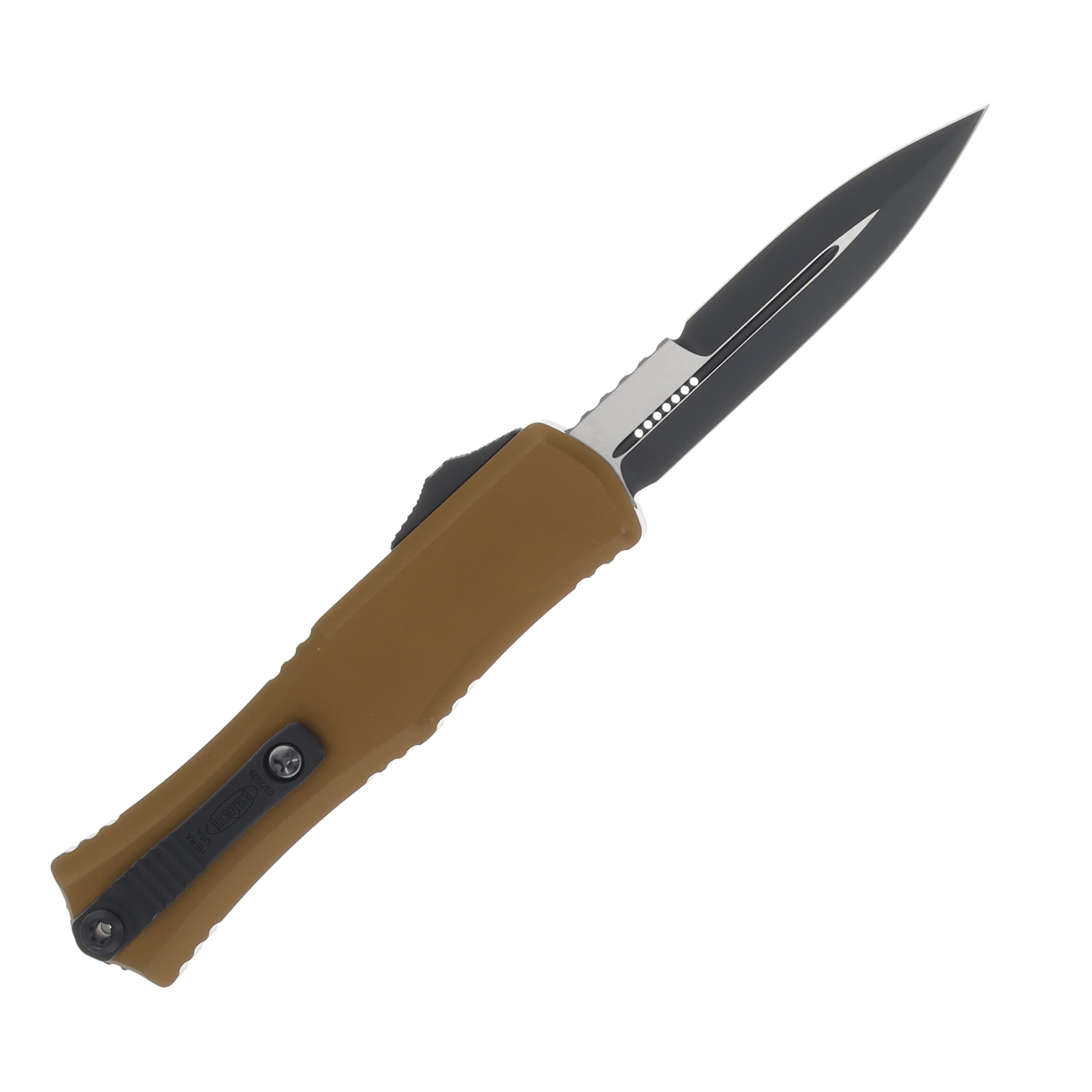 Microtech Mini Hera II OTF Automatic Black S/E Tan AUMT1701M1TA View 2