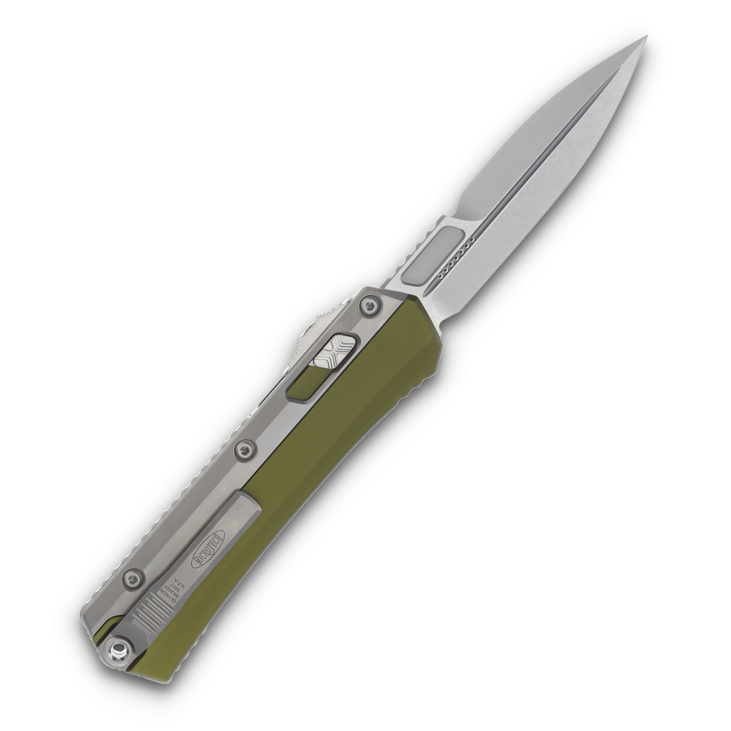 Microtech Glykon Bayonet OD Green Apocalyptic Automatic View 2