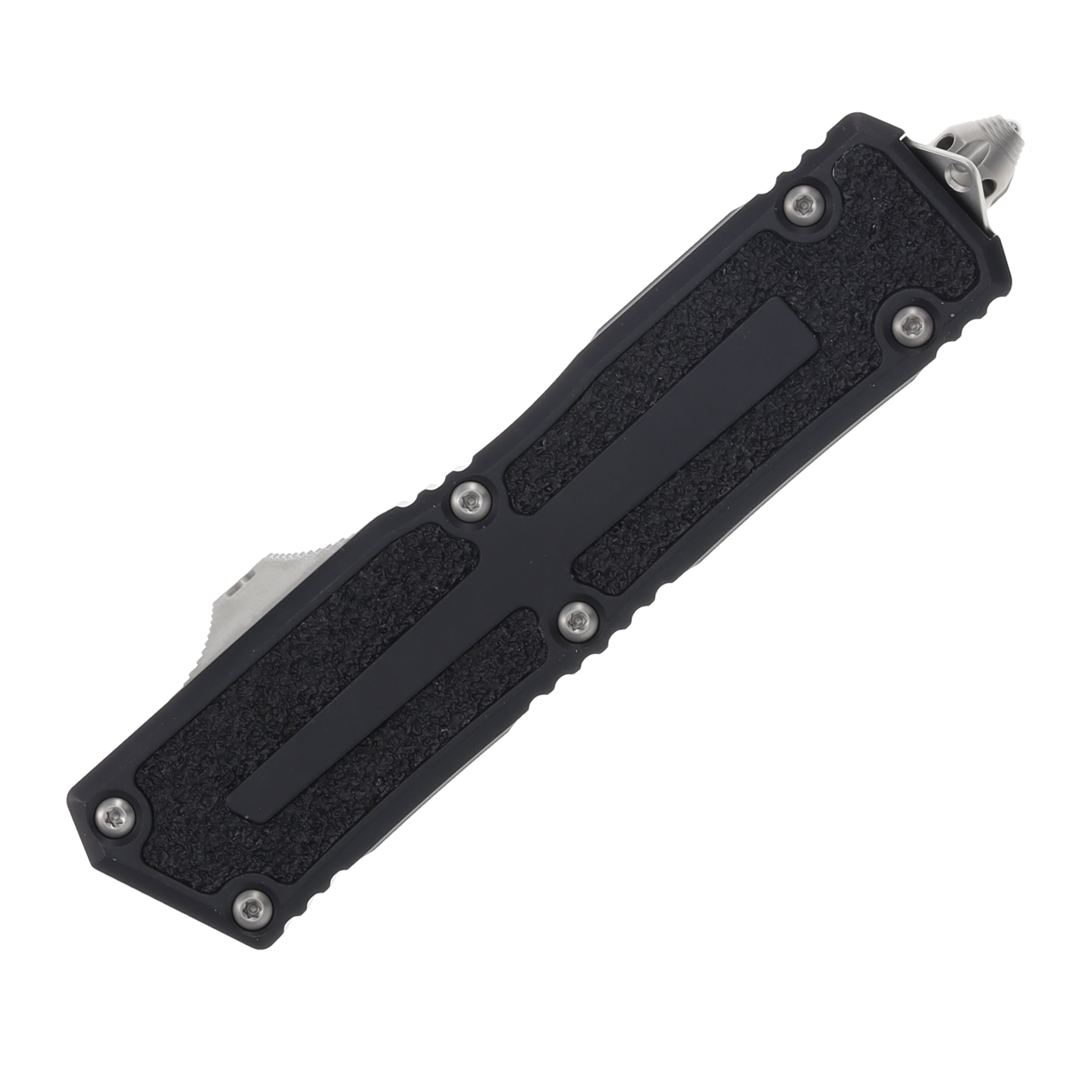 Microtech Scarab II OTF Automatic 3.9in Stonewash Half Serrated Drop Point Gen III AUMT127811 View 4