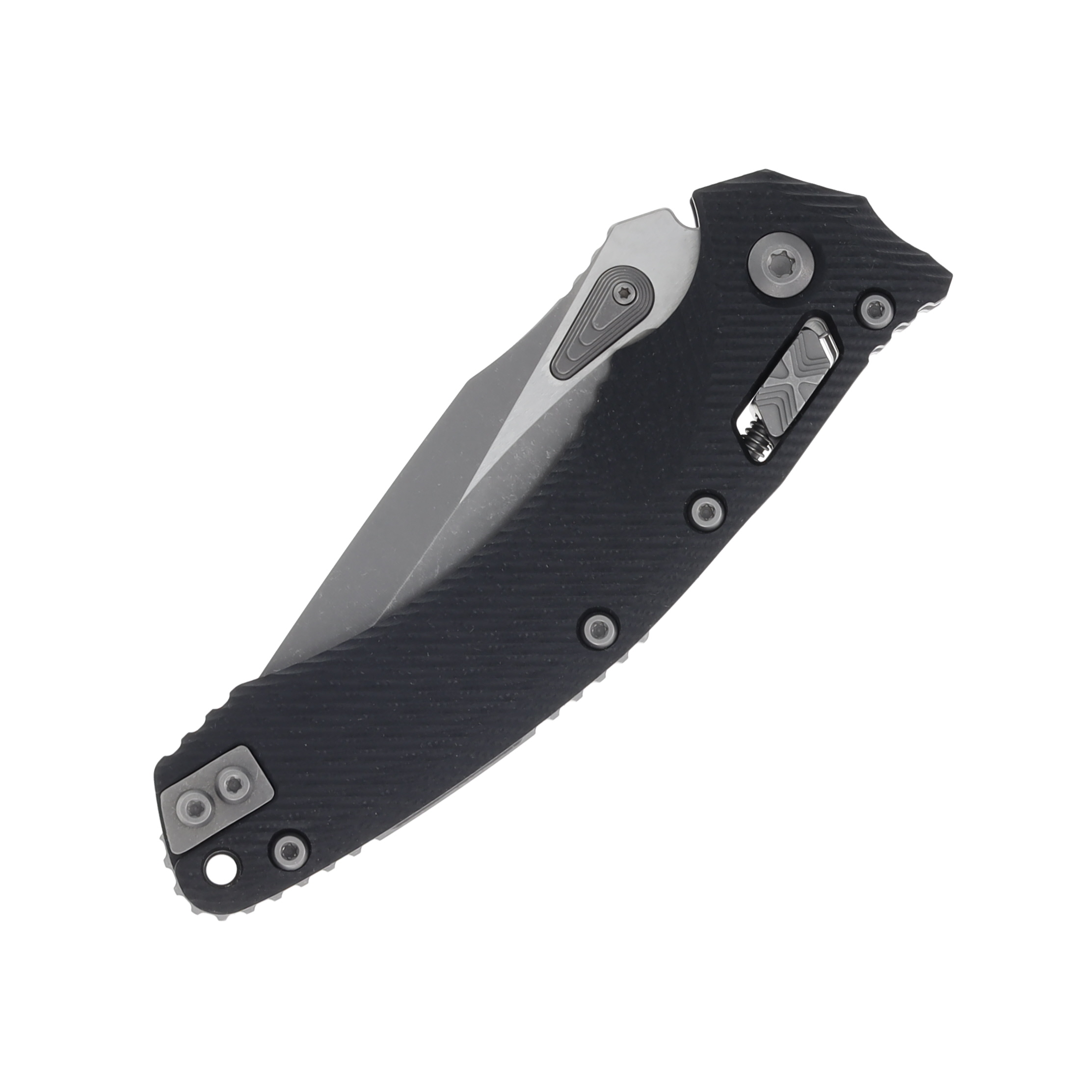 Microtech Amphibian Ram Lok Fluted Black 3.9in Part Serr Clip Point MT137RL11APFLGTBK View 5