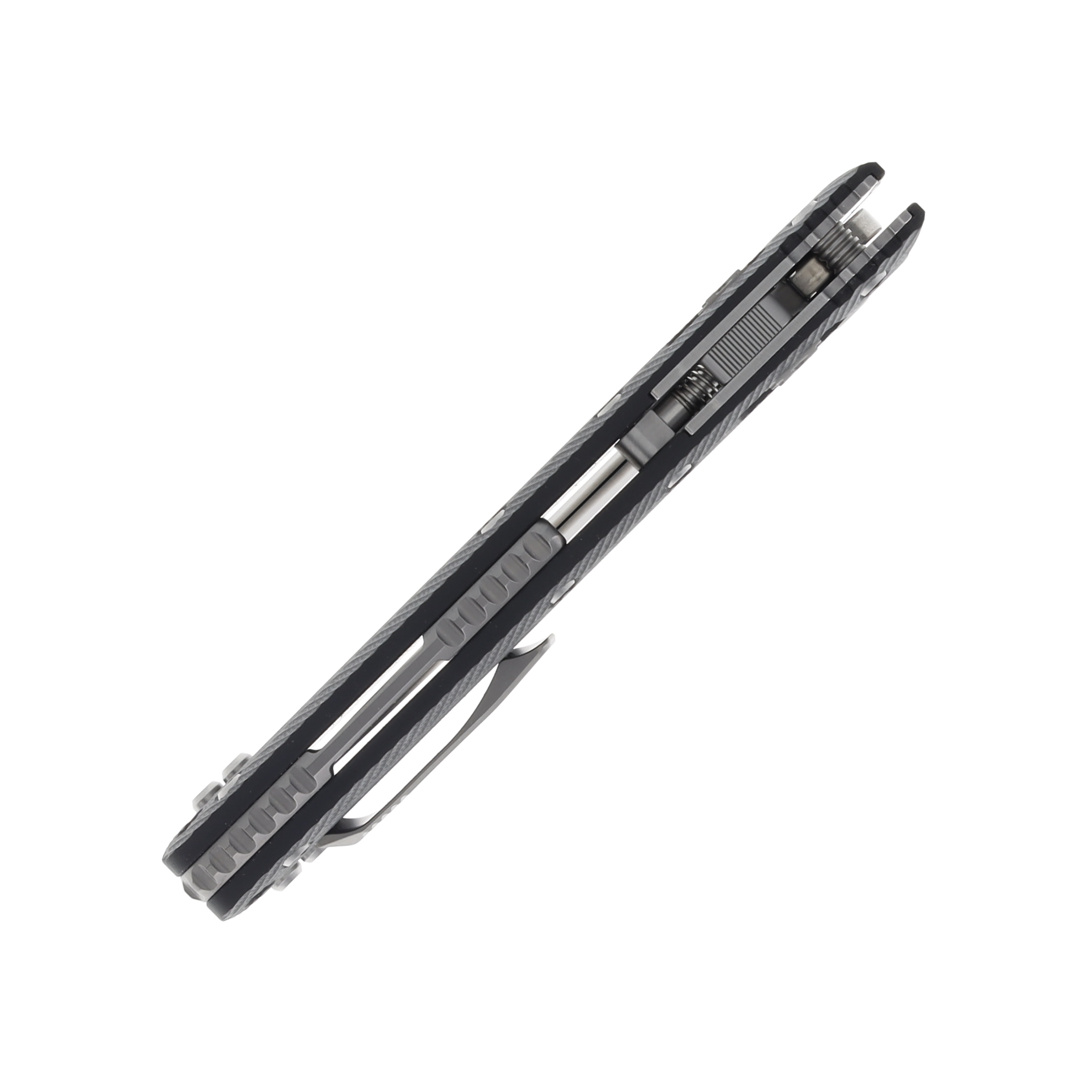 Microtech Amphibian Ram Lok Fluted Black 3.9in Clip Point Blade Knife MT137RL1FLGTBK View 7