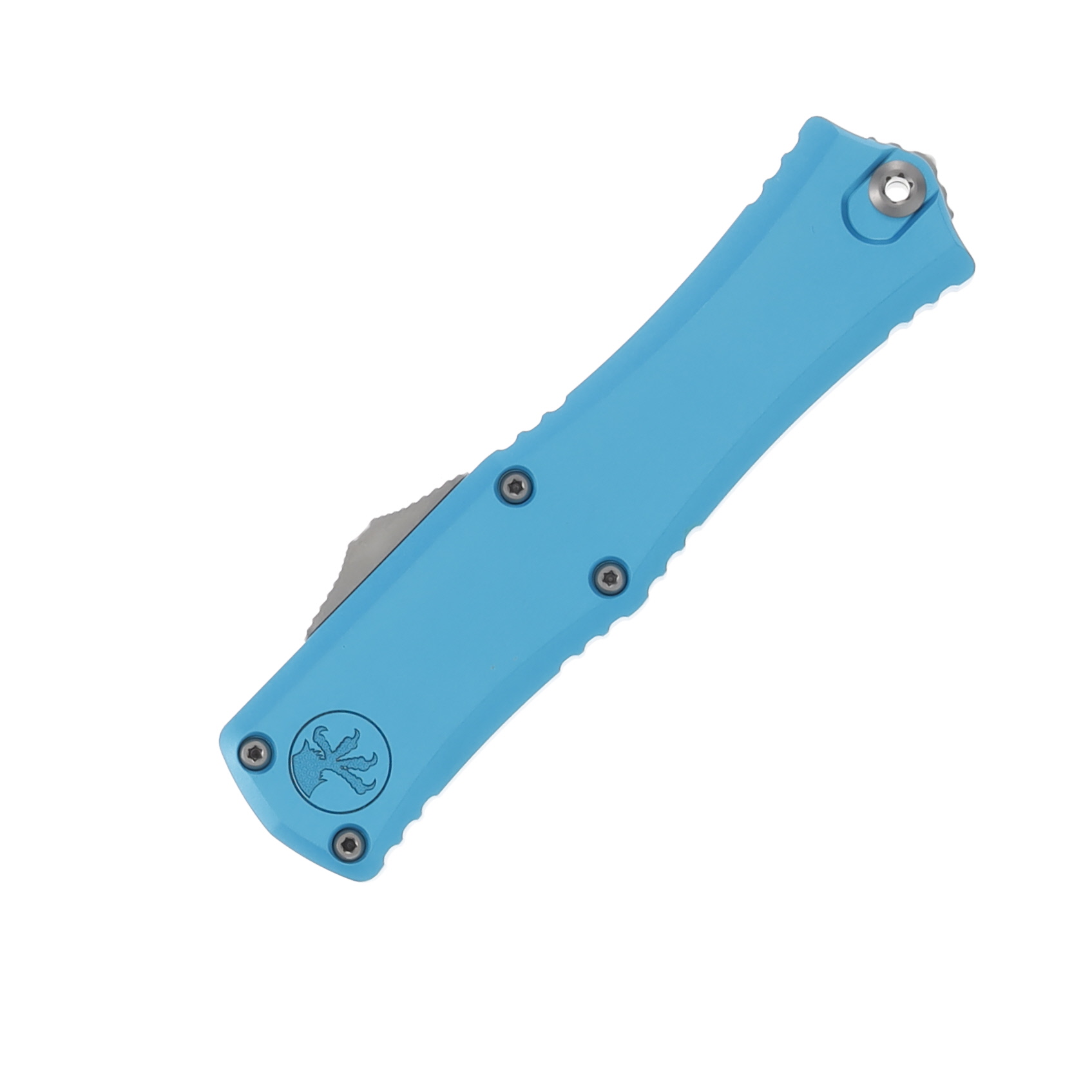 Microtech Mini Hera II OTF Automatic Satin Bayonet Turquoise AUMT1701M4TQ View 3