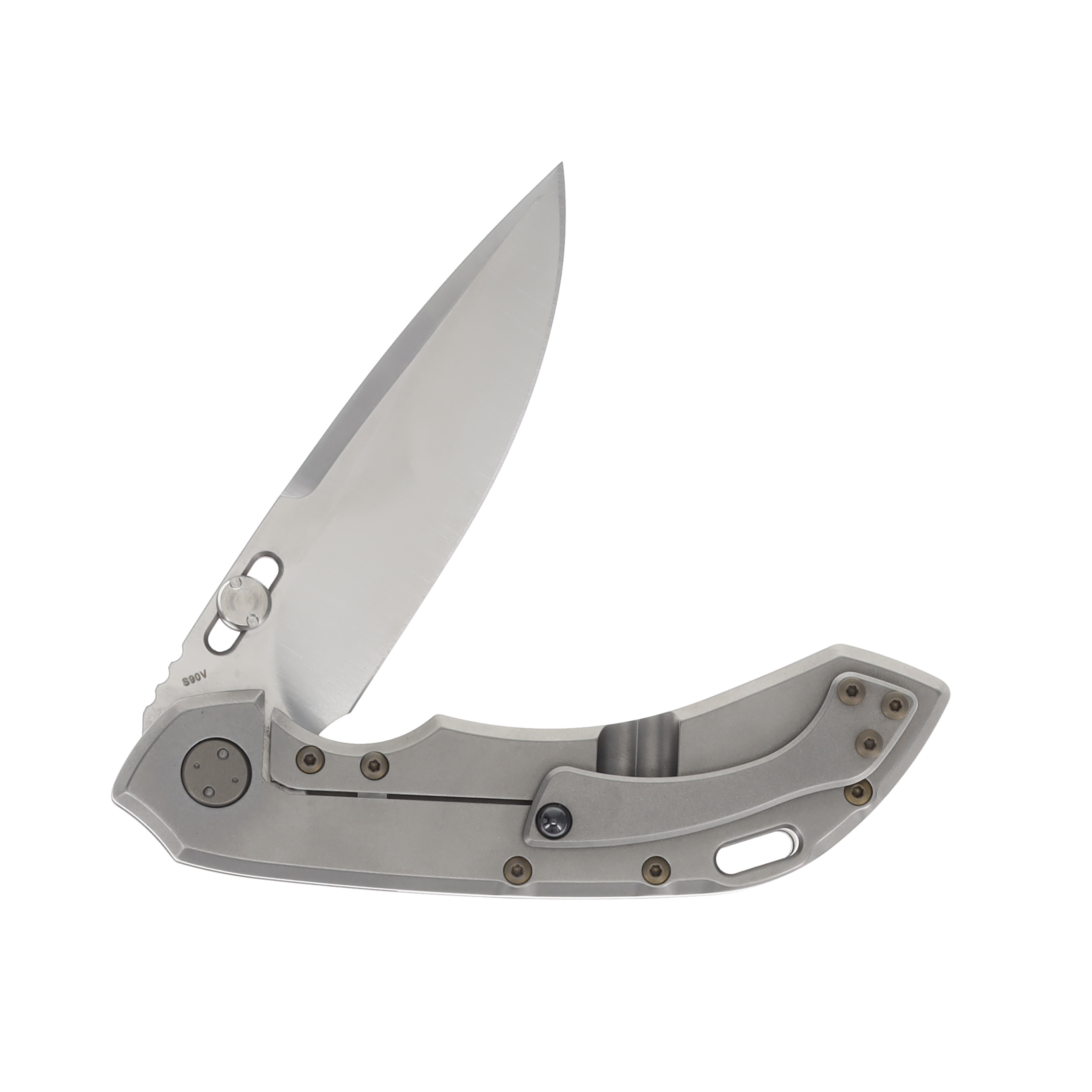 Olamic Wayfarer 247 Folding Knife Satin Purist Light Blast Titanium/Scalloped Frame 180P View 4