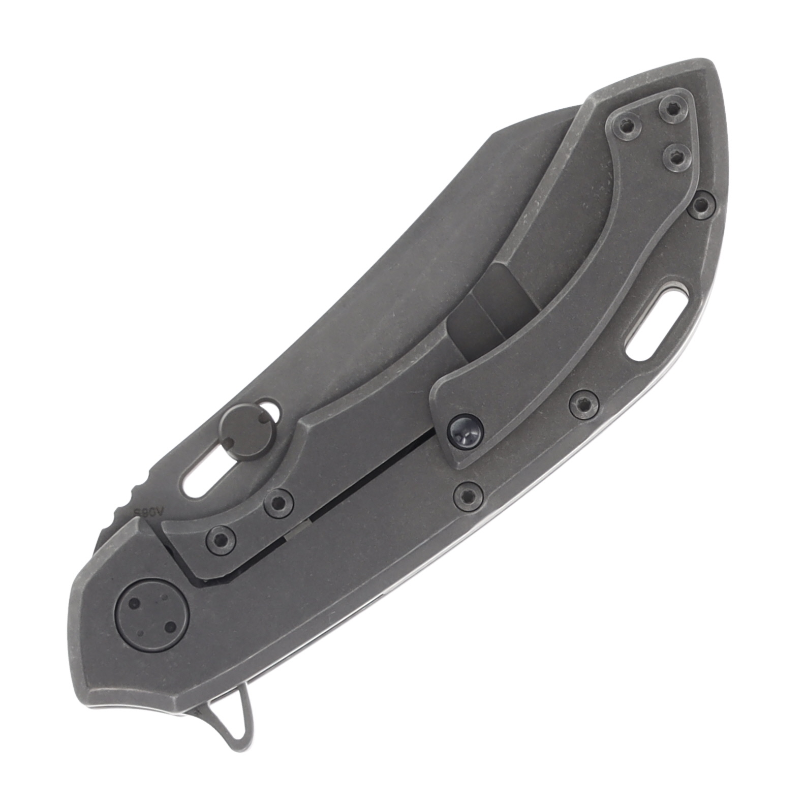 Olamic Wayfarer 247 Folding Knife All Stonewash Wharning Raised Copper Inlay 134W View 6