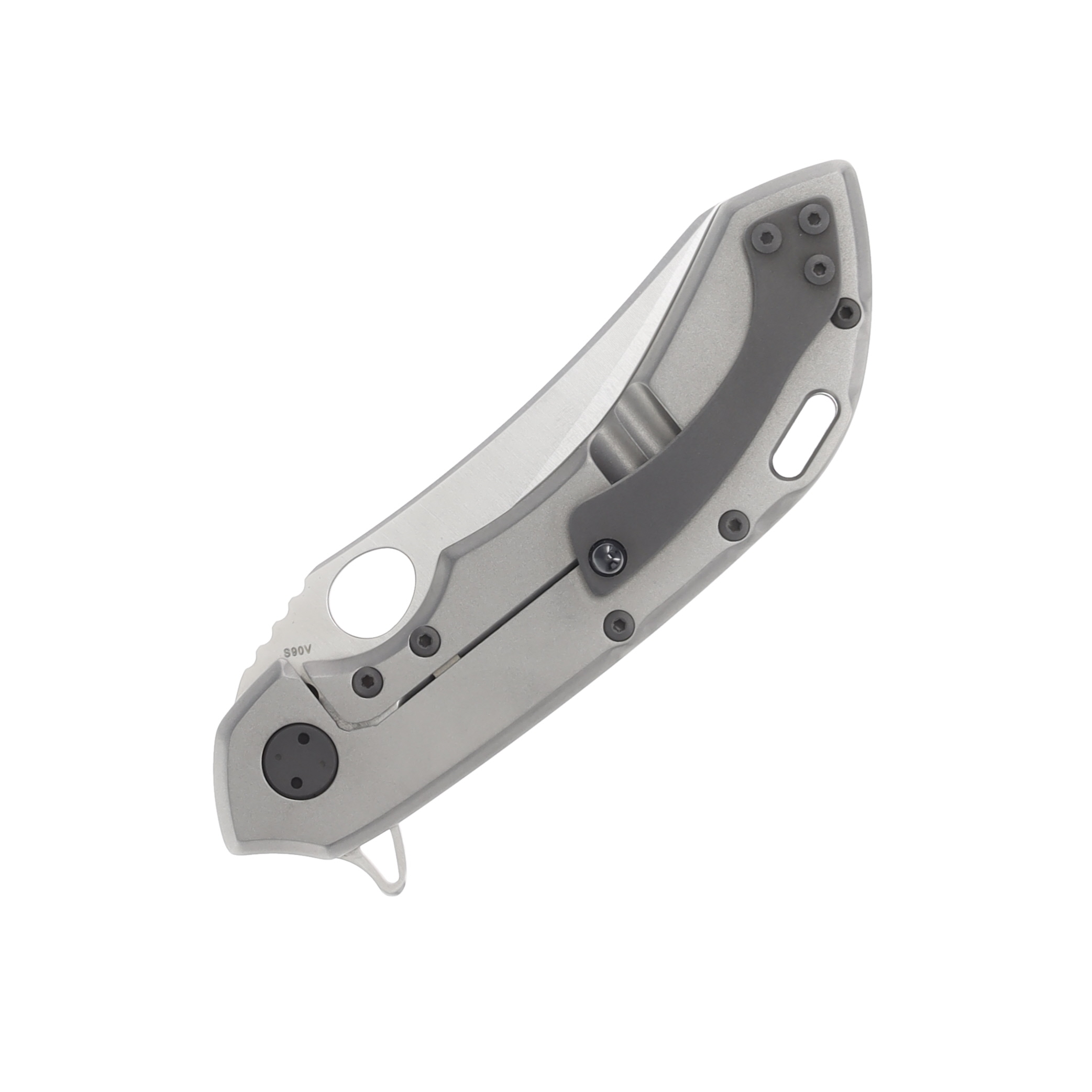 Olamic Wayfarer 247 Folding Knife Satin Mouflon Light Blast Titanium Hybrid Flat/Scalloped Frame 155M View 6