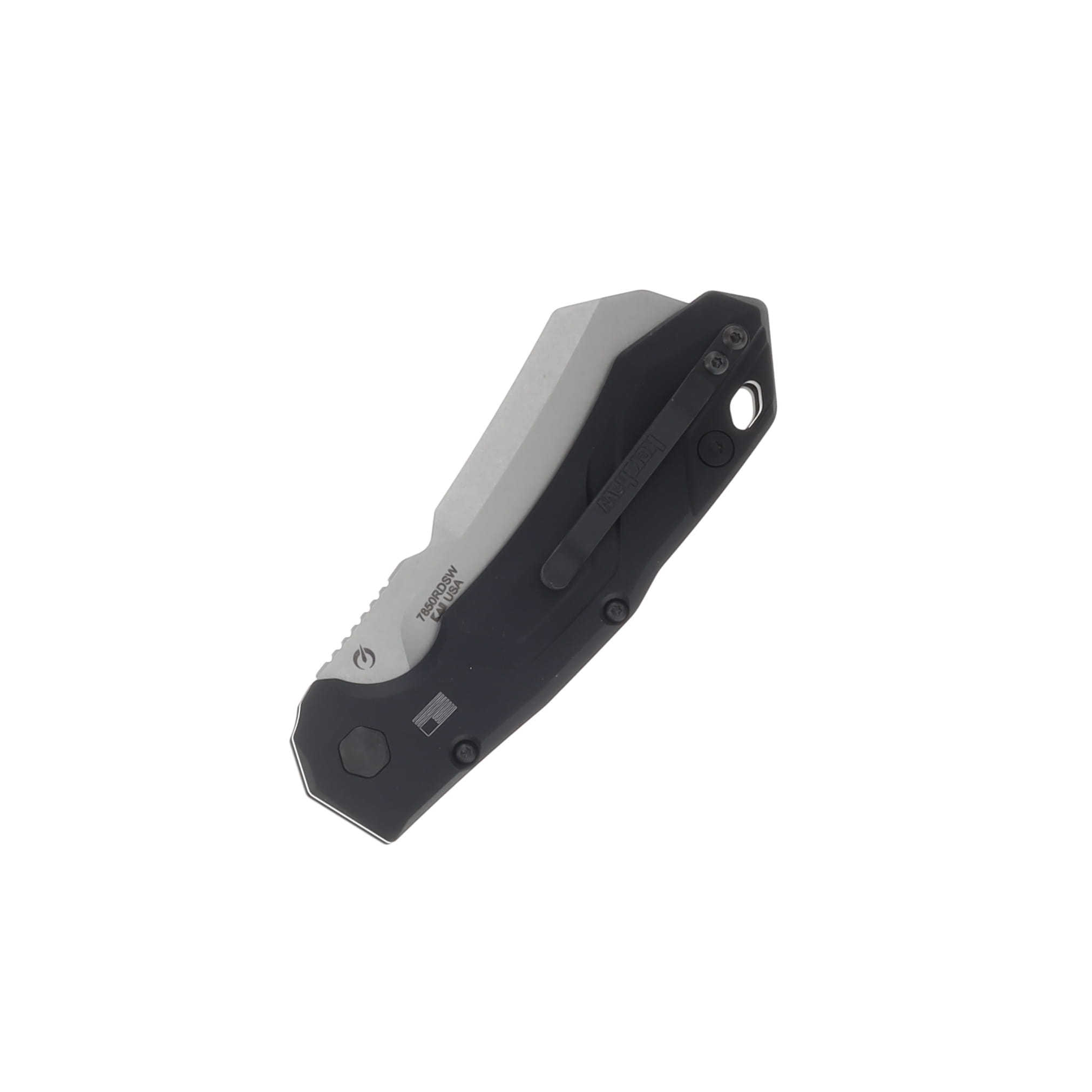 Kershaw Auto Launch 14 Button Lock Stonewash CPM-154 Cleaver Blade Black Anodized Aluminum Handle AUKS7850RDSW View 3
