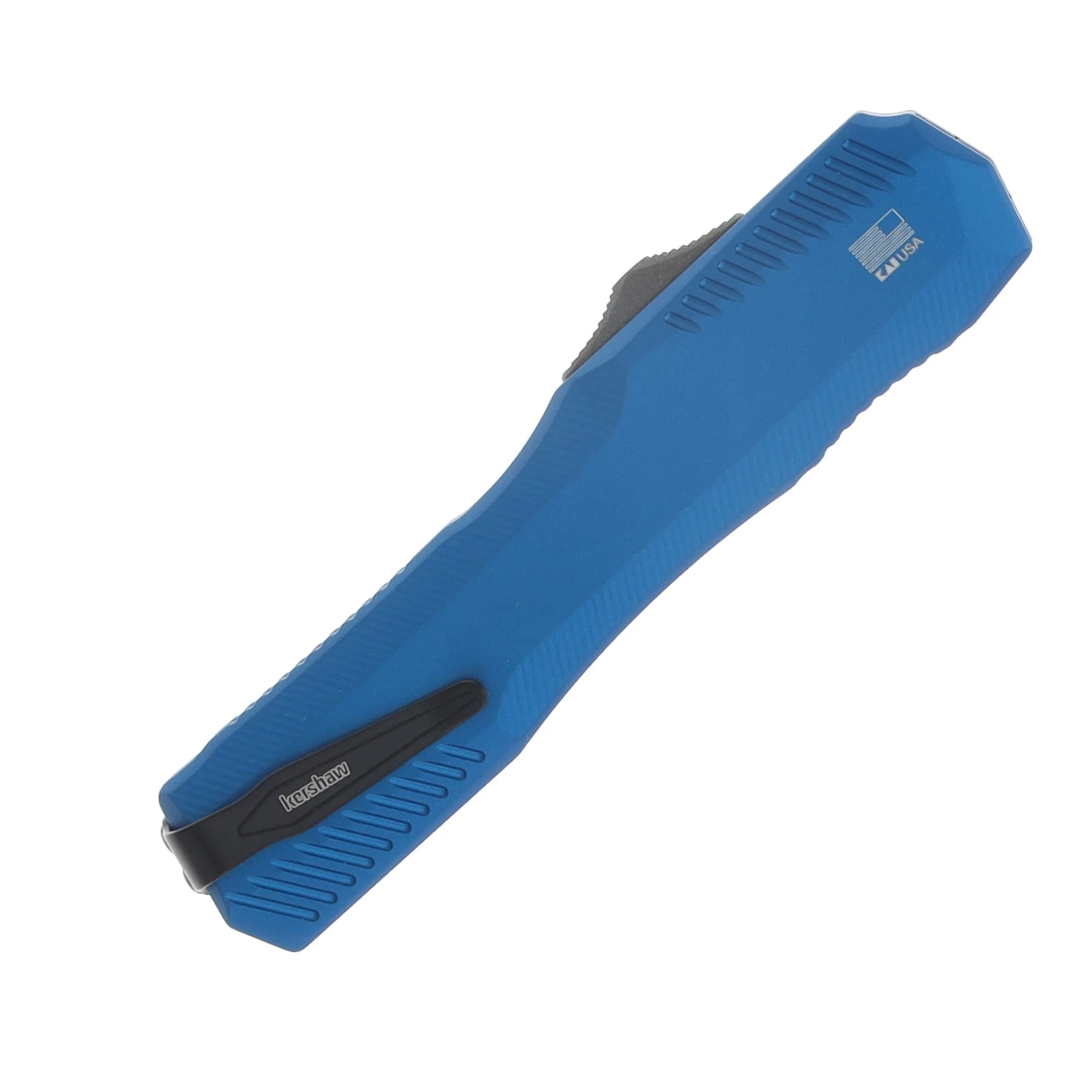 Kershaw Livewire OTF Auto Knife Blue - 3.3in Black Tanto S/E Plain AUKS9000TBLUBW View 4