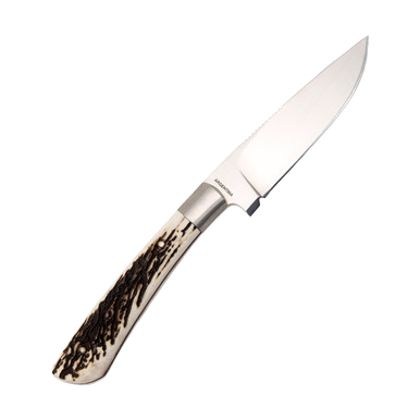 Boker Arbolito Nicker Fixed Knife Brown 3.75in Plain Satin Drop Point BKBA736H View 3