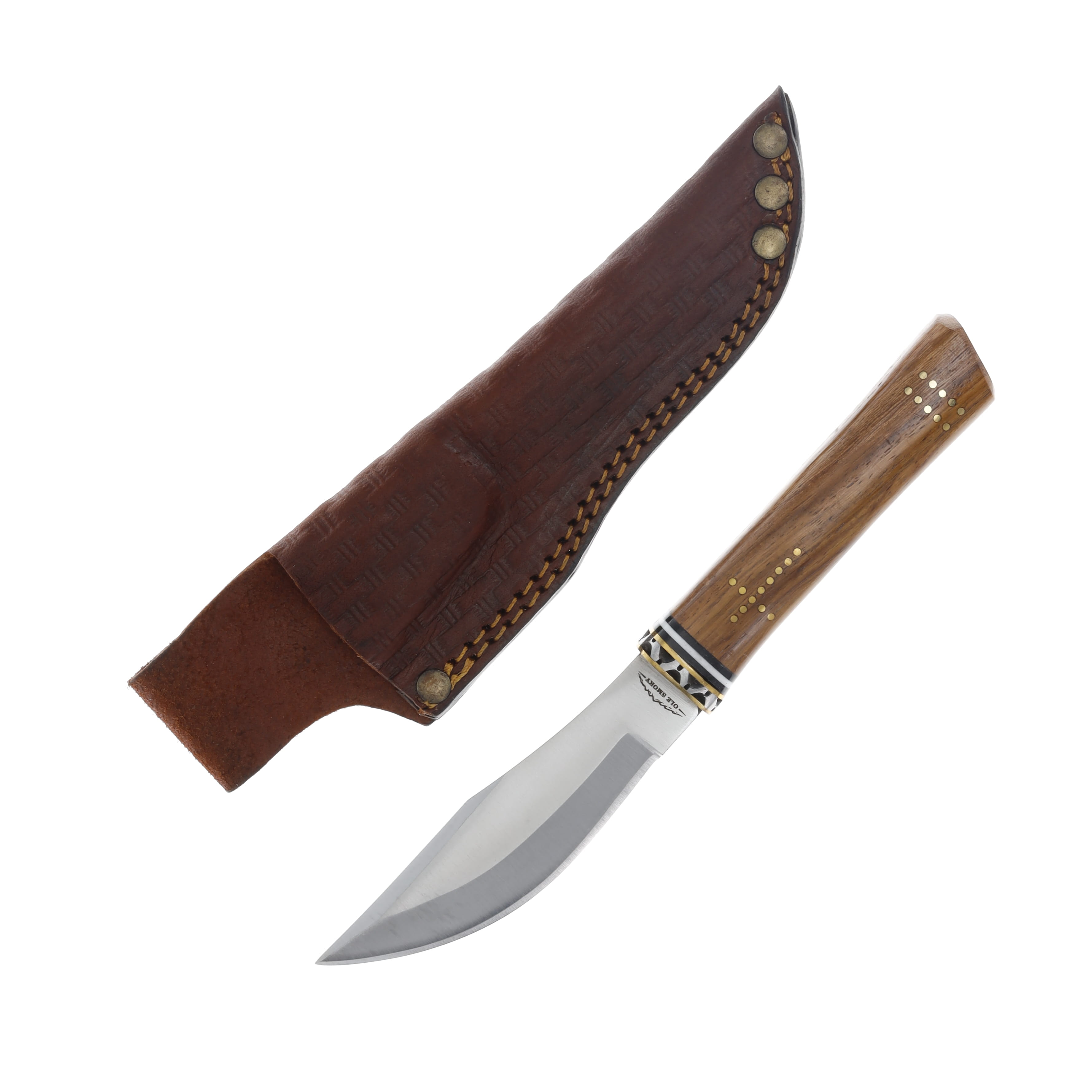 Ole Smoky Fixed Blade Hunting Knife with Leather Sheath OS407 View 1