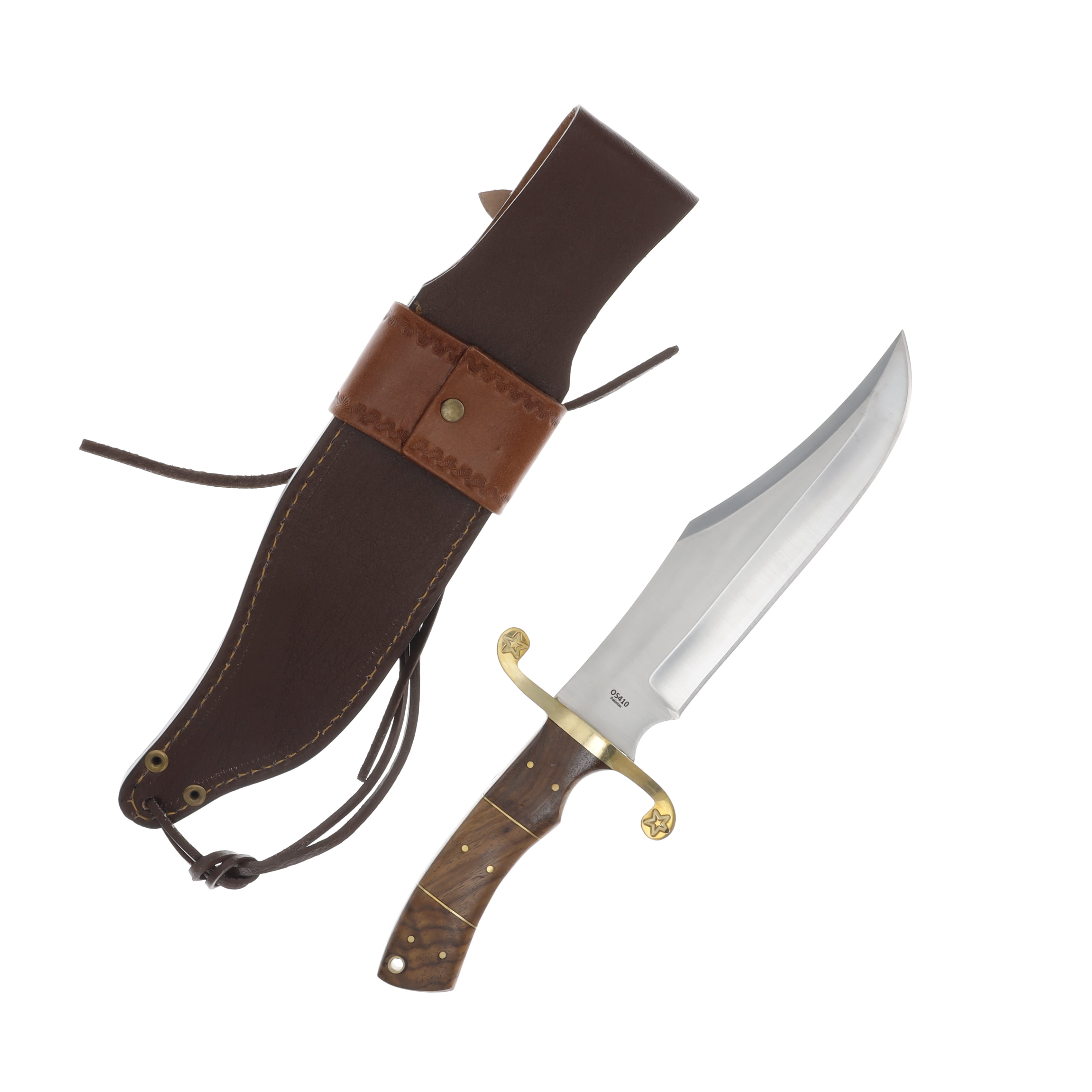 Ole Smoky Alamo Bowie Stainless/Wood with Leather Sheath OS410 View 2