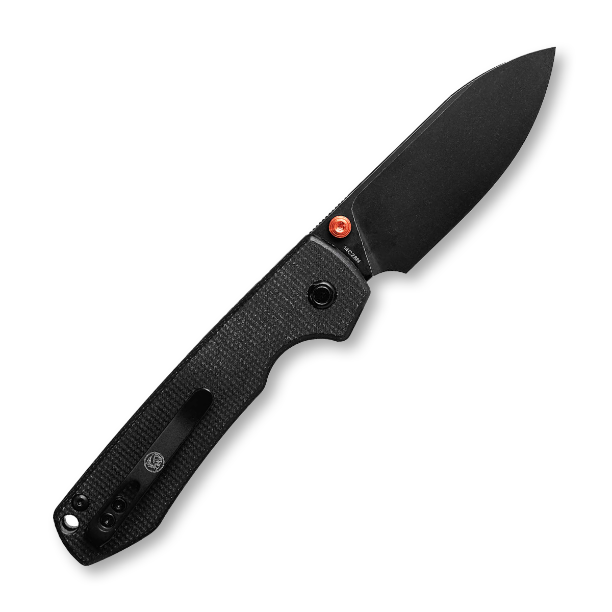 Vosteed Racoon Linerlock Folding Knife Black 14C28N Black Micarta A2902 View 4
