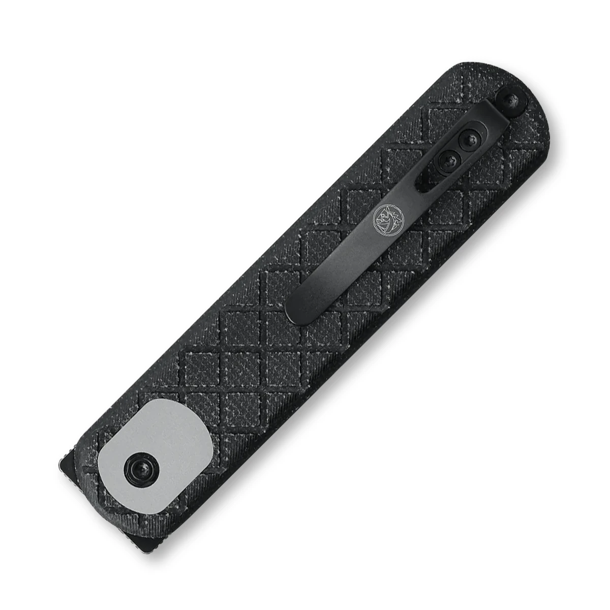 Vosteed Corgi Button Lock Folding Knife Black Stonewash Drop Point/Black Micarta CG3S05 View 3