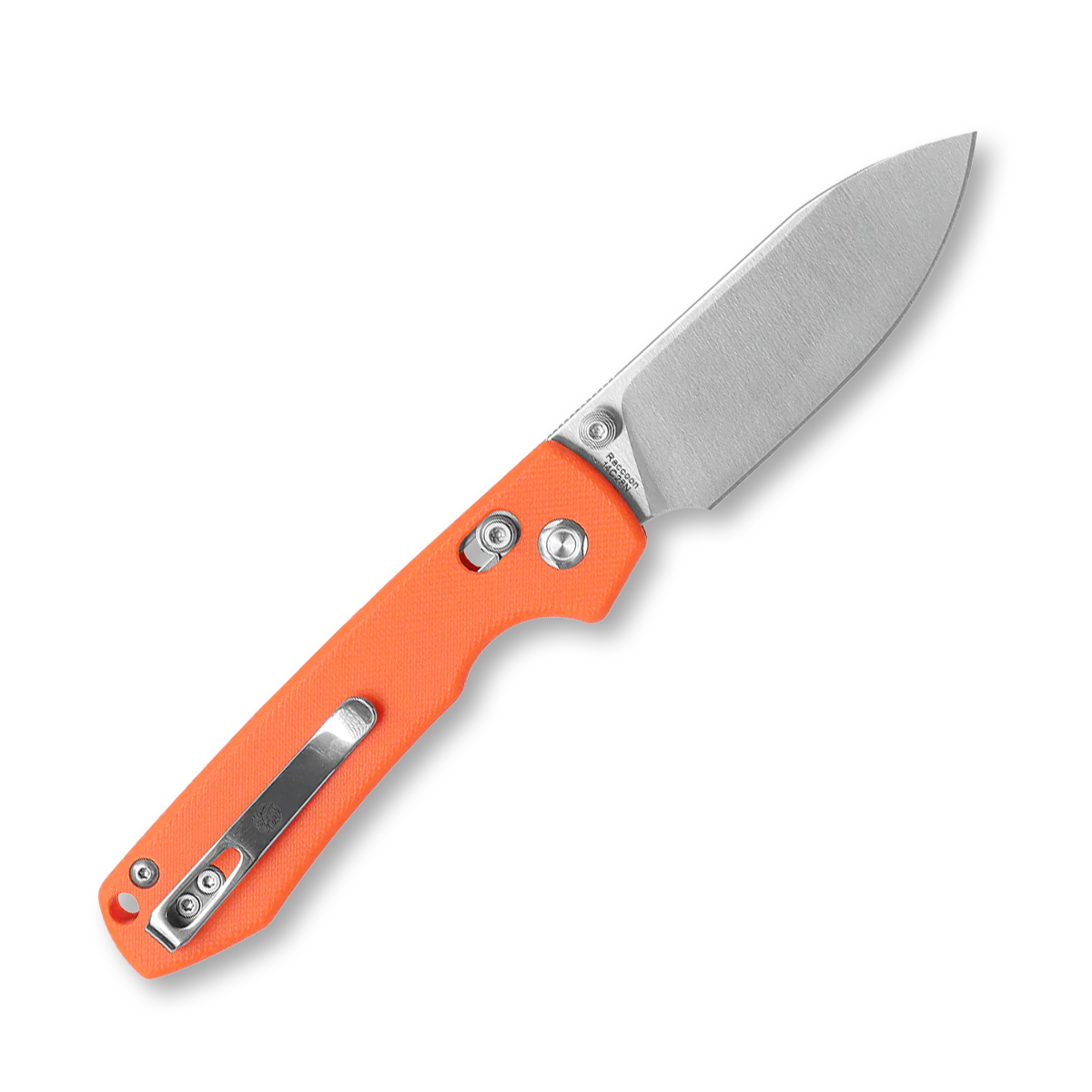 Vosteed Racoon Crossbar Lock Folding Knife Satin 14C28N Orange G-10 RCCB32VTGO View 2