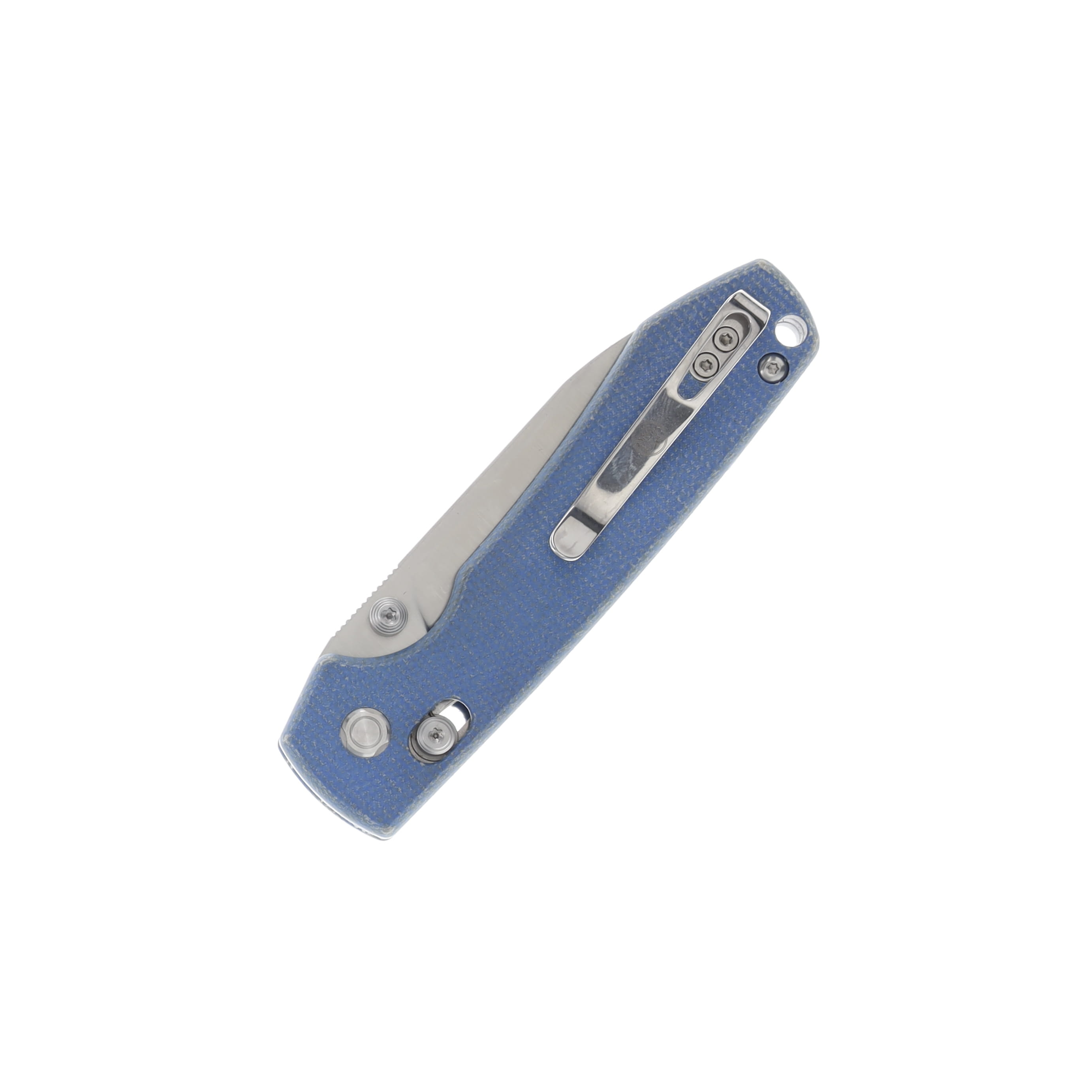 Vosteed Racoon Crossbar Lock Folding Knife Satin 14C28N Blue G-10 RCCB32VTML View 2
