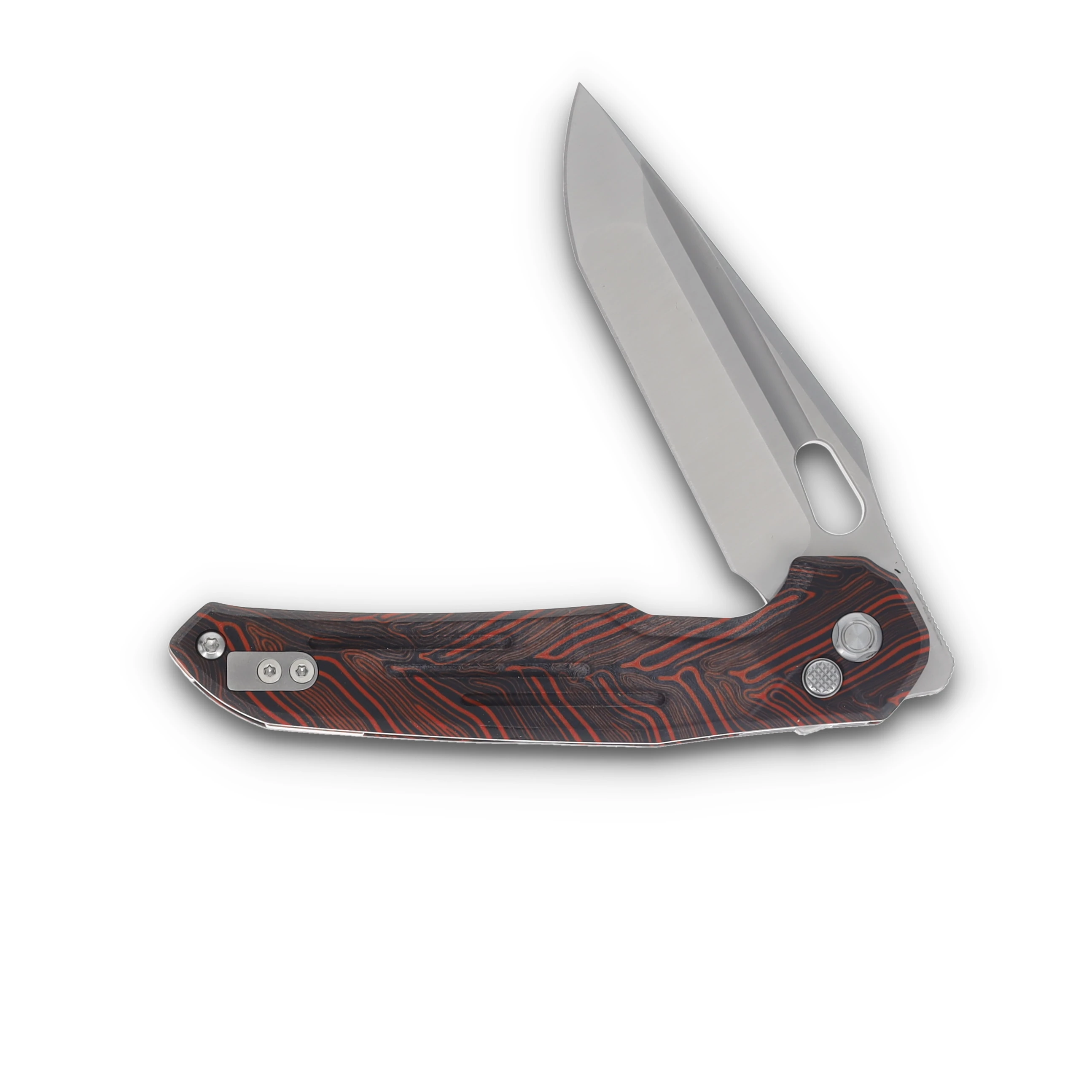 Vosteed Thunderbird S35VN Satin Red G10 Tanto Harpoon Trek Lock Knife TB3SG1 View 3
