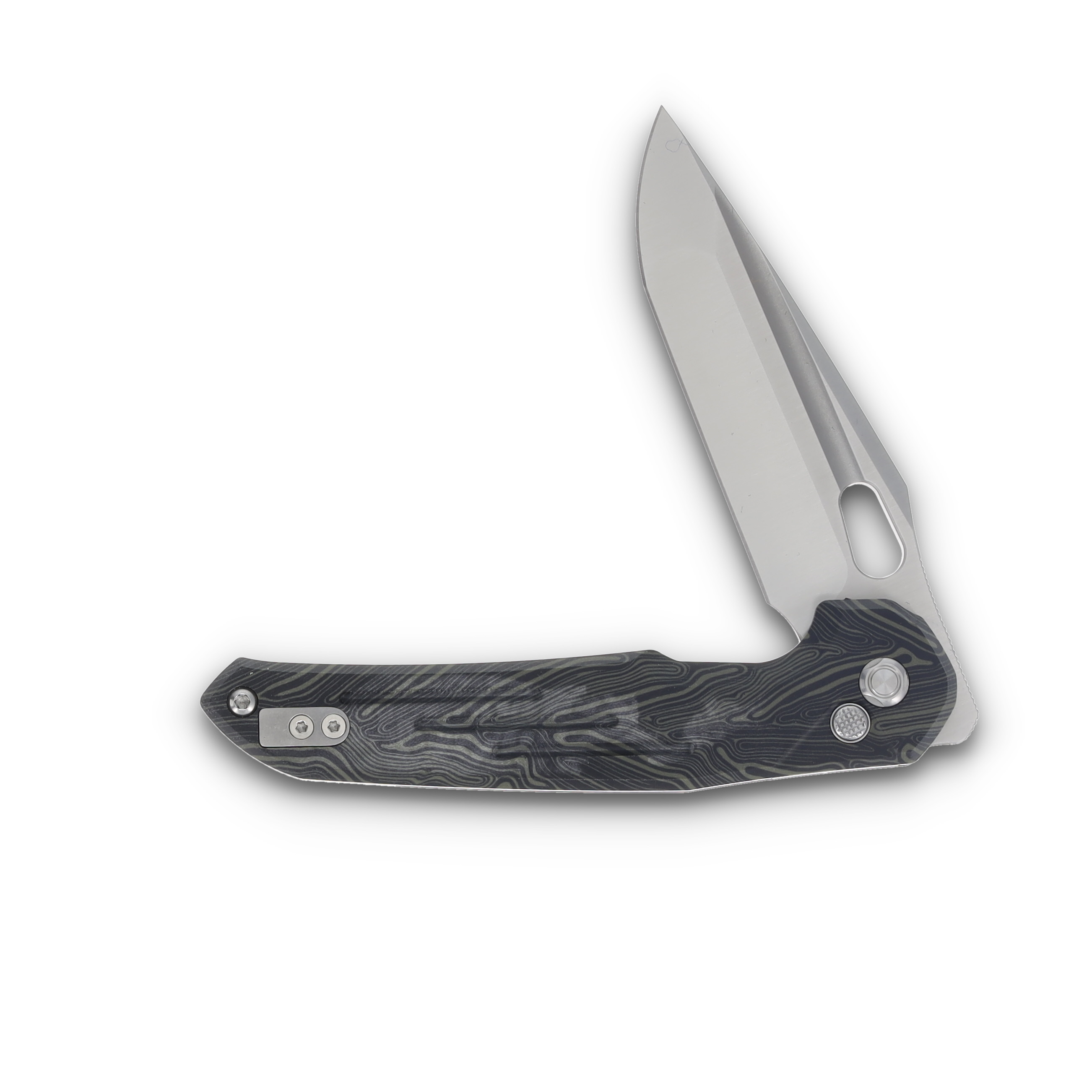 Vosteed Thunderbird 3.48in S35VN Satin Green G10 Tanto Harpoon Trek Lock Knife TB3SG3 View 6