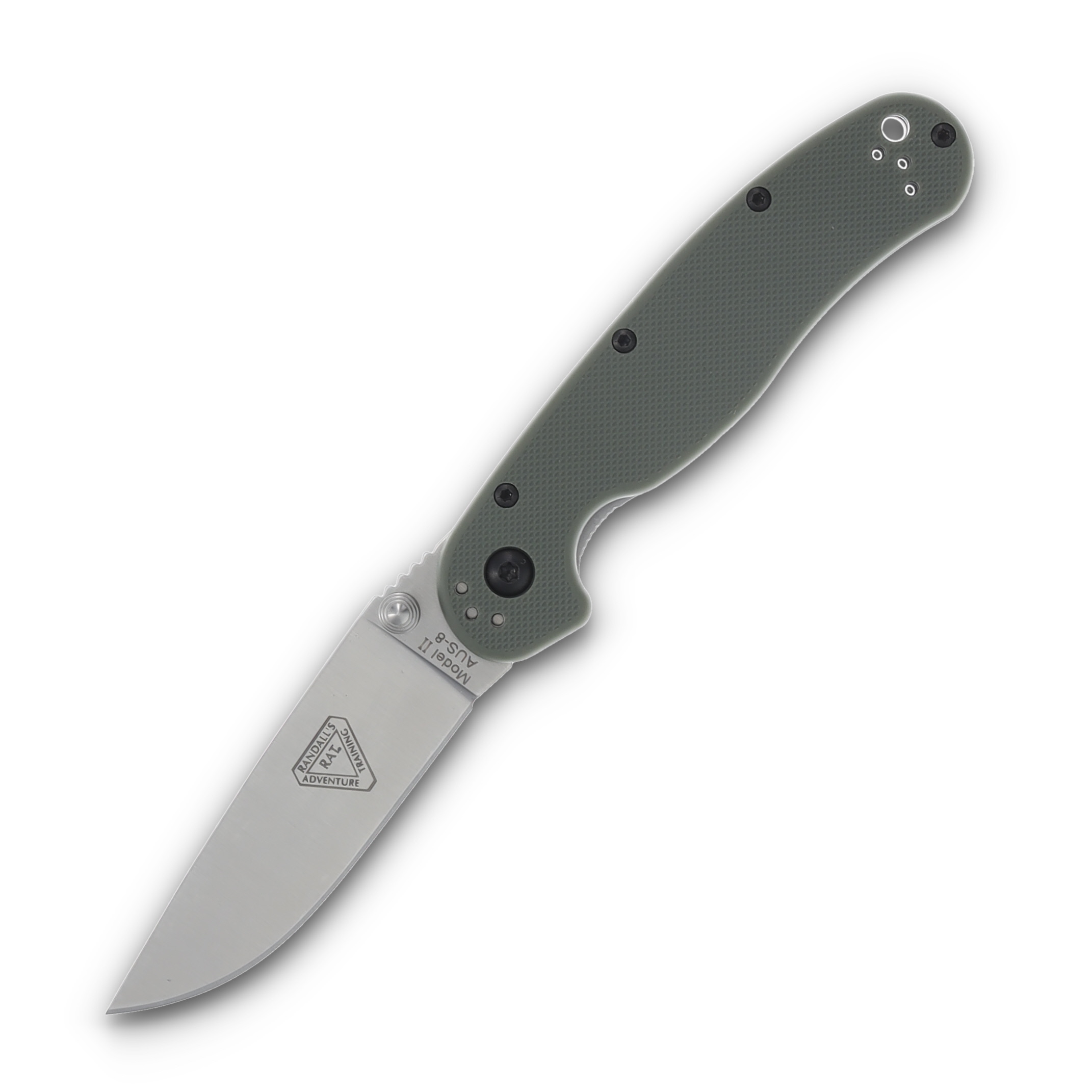 Ontario Rat II OD Green Handle Satin Aus-8 Blade ON8860OD View 1