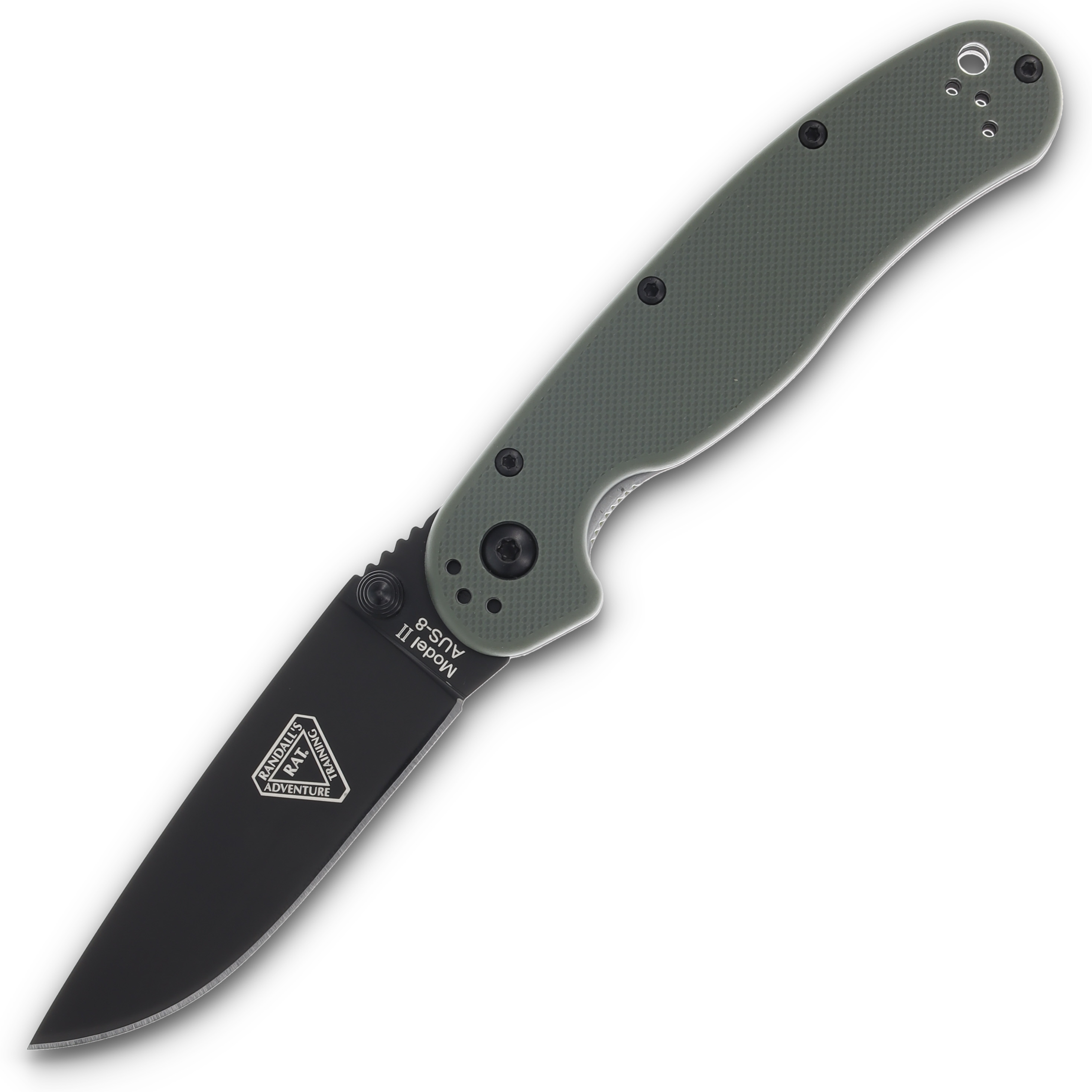 Ontario Rat II OD Green Handle Black Aus-8 Blade ON8861OD View 1