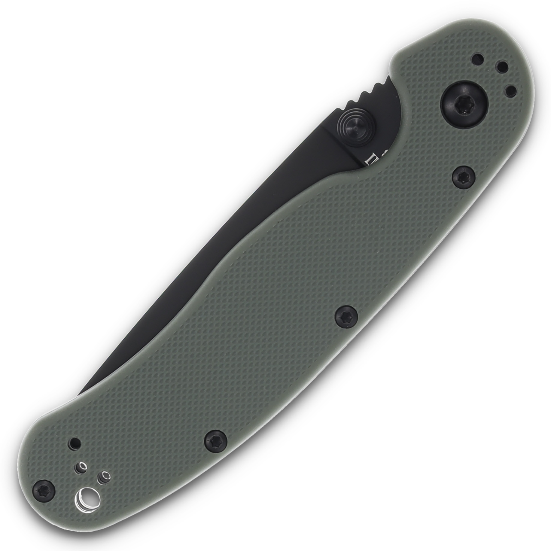 Ontario Rat II OD Green Handle Black Aus-8 Blade ON8861OD View 3