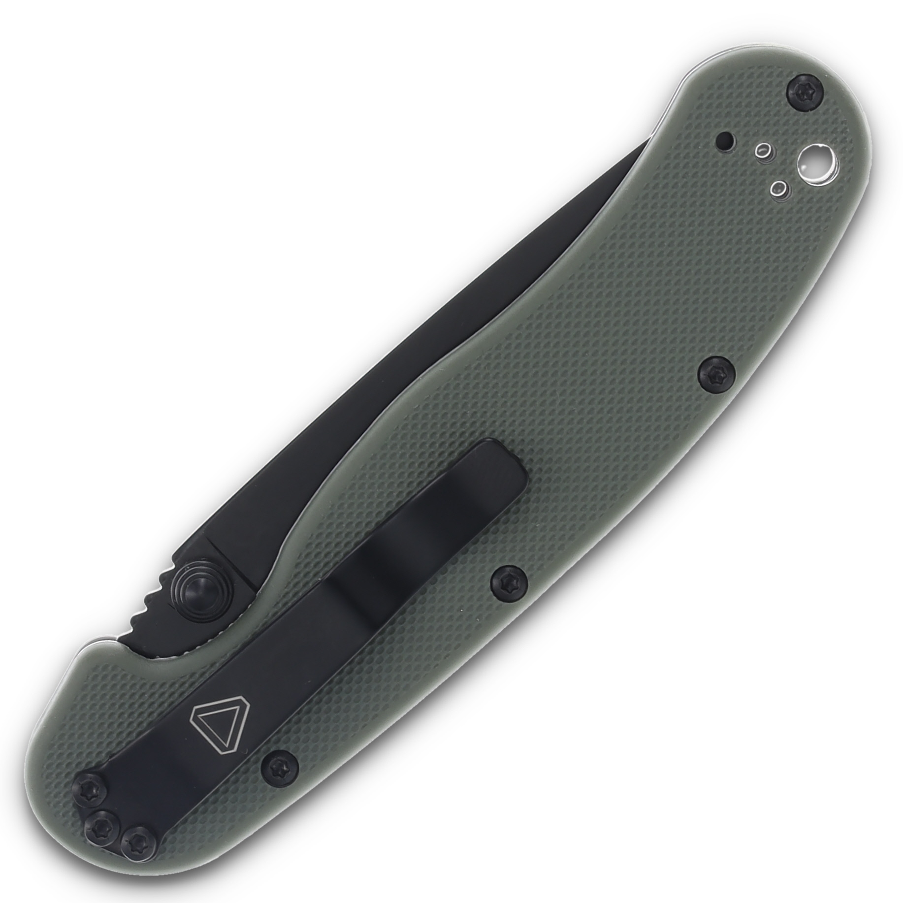 Ontario Rat II OD Green Handle Black Aus-8 Blade ON8861OD View 4