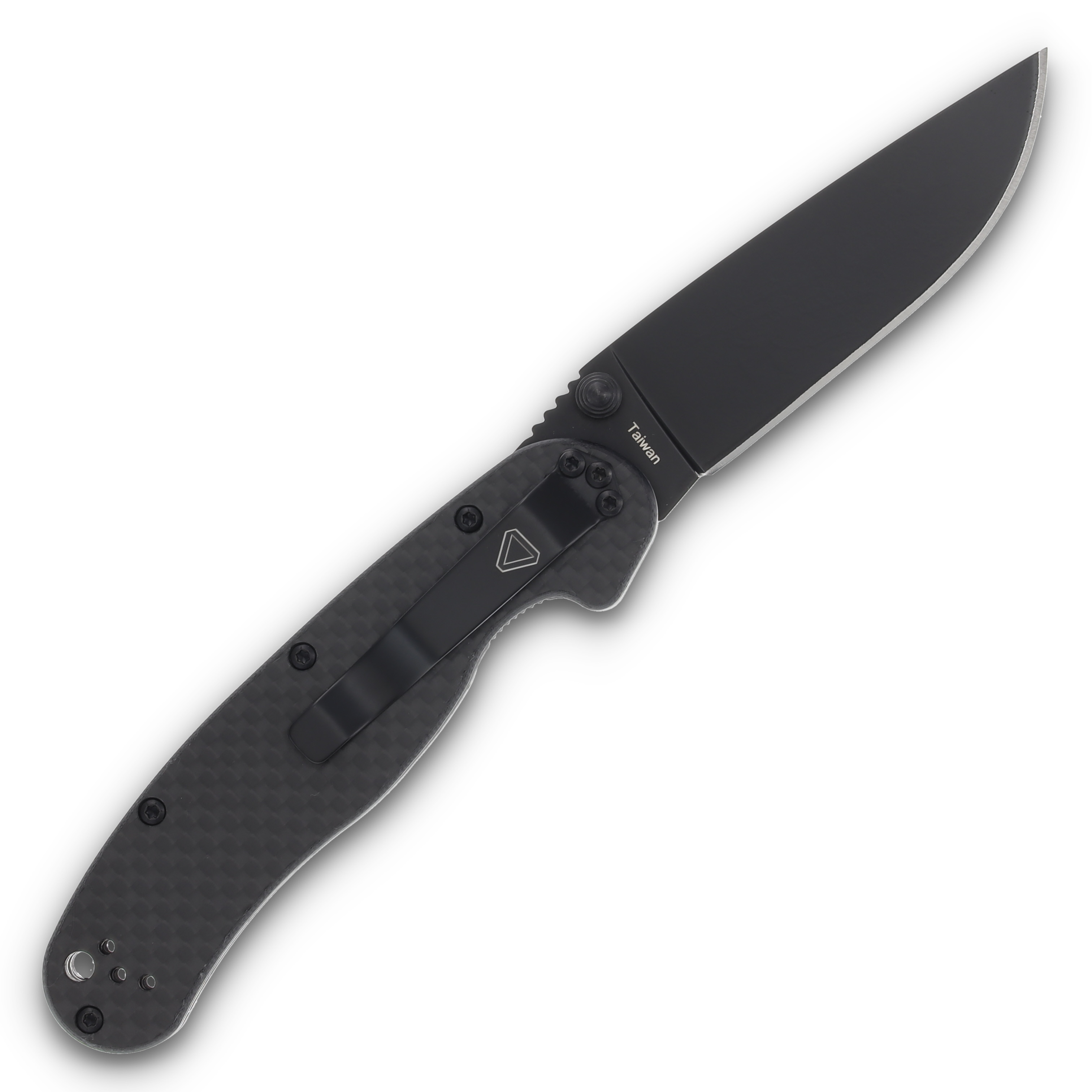 Ontario Rat II Carbon fiber Handle Black D2 Folding Knife ON8834 View 2
