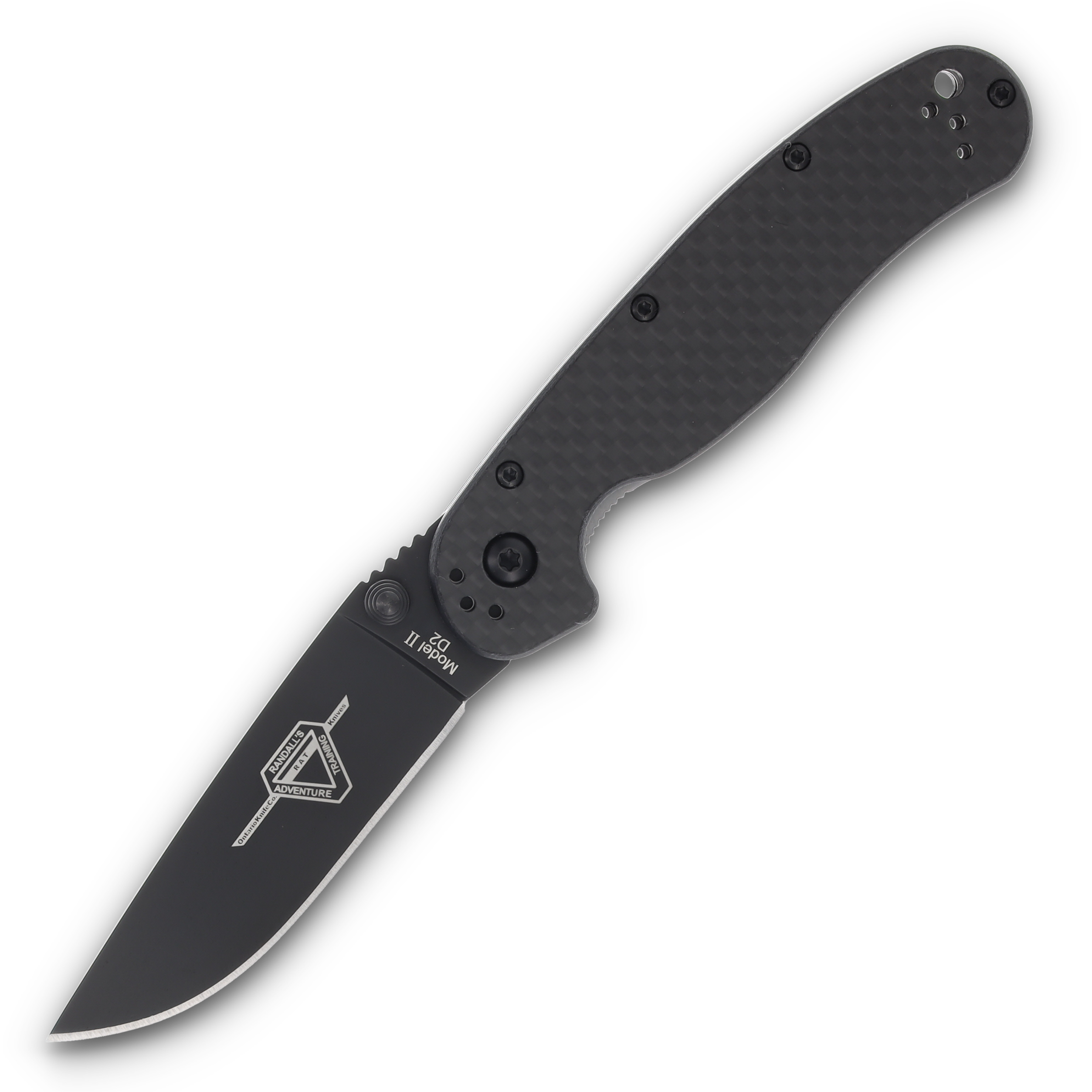 Ontario Rat II Carbon fiber Handle Black D2 Folding Knife ON8834 View 1