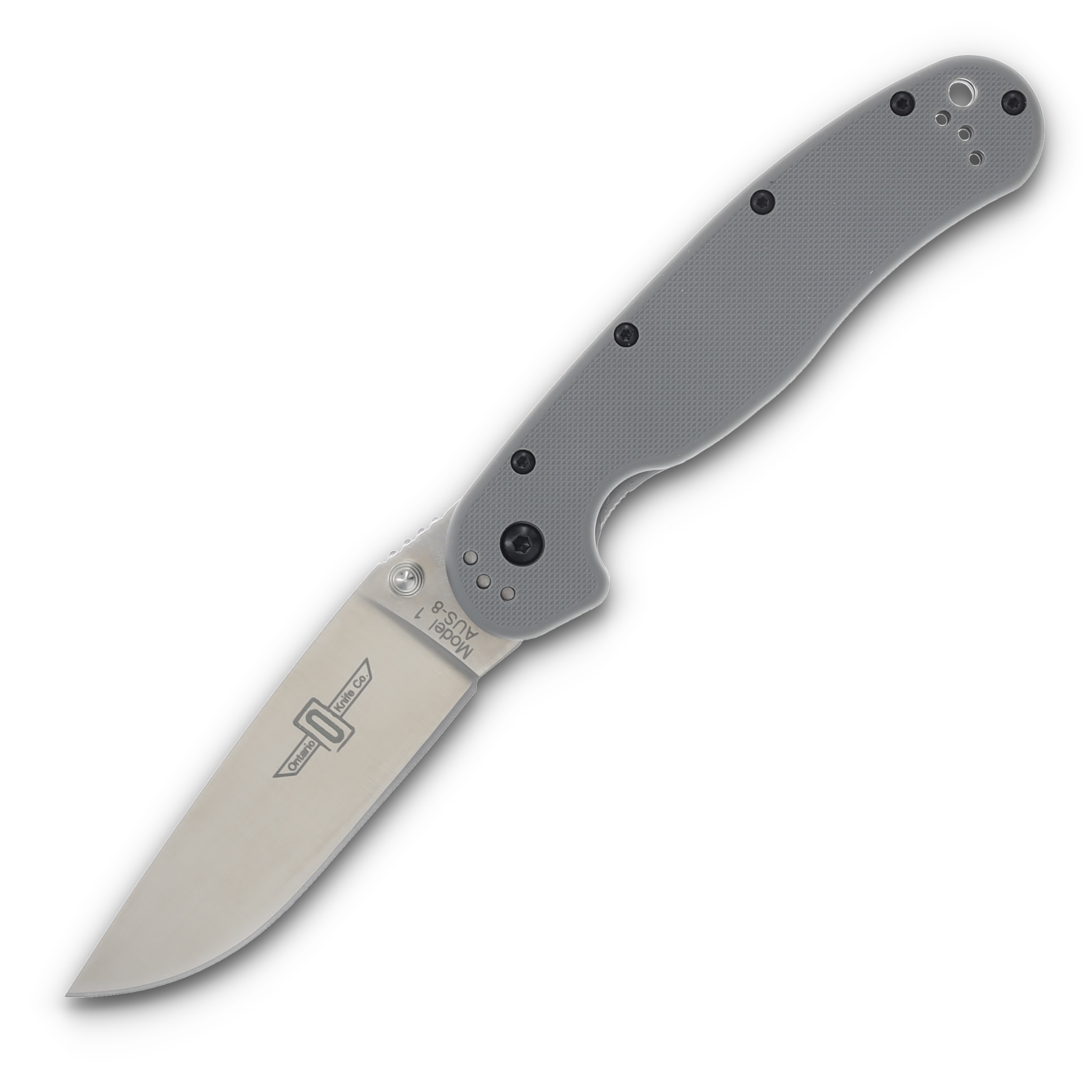 Ontario Rat I Grey Handle Aus-8 Satin ON8848GY View 1