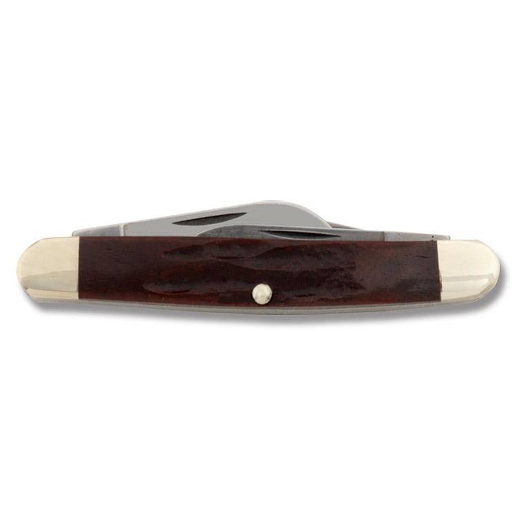 Bear & Son Stockman Folding Knife Red Stag Bone BRCRSB18 View 2