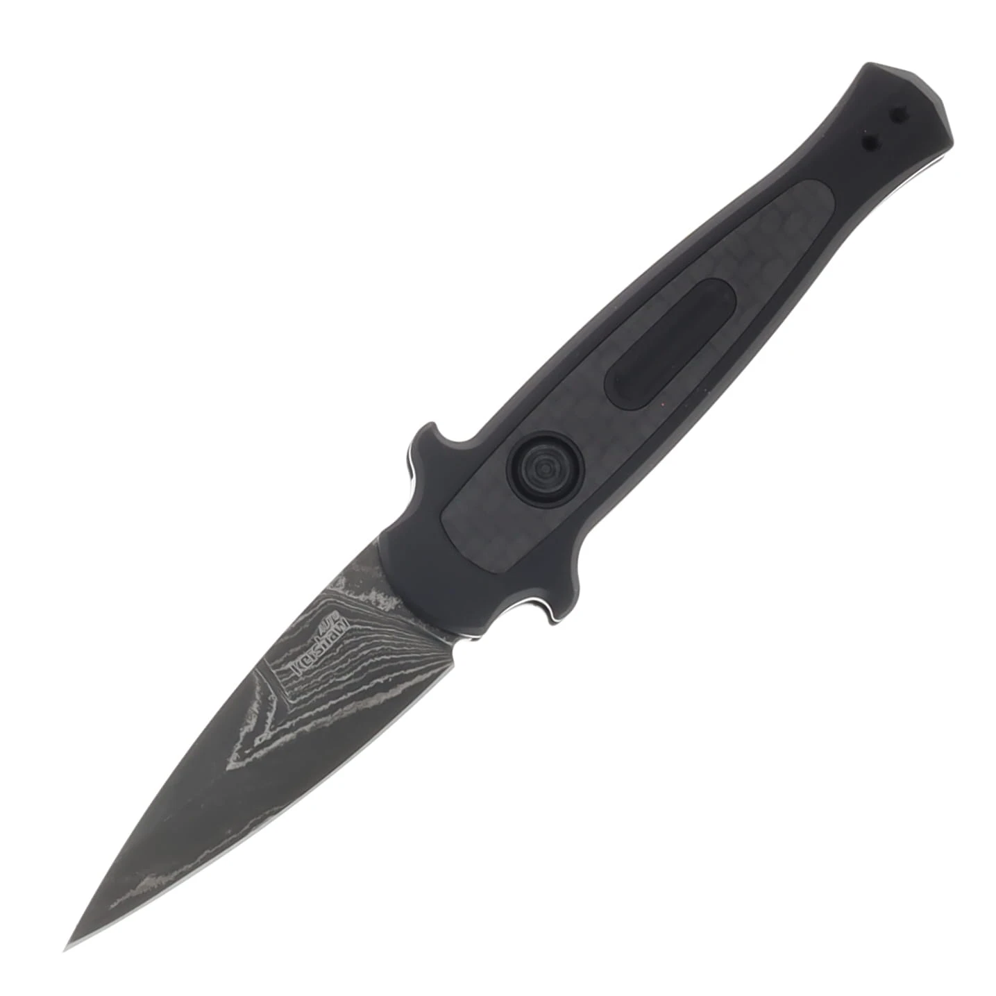 Kershaw Launch 12 OTS Auto Folding Knife Black 2.5in Damascus Spear Point S/E Plain AUKS7125DAM View 1