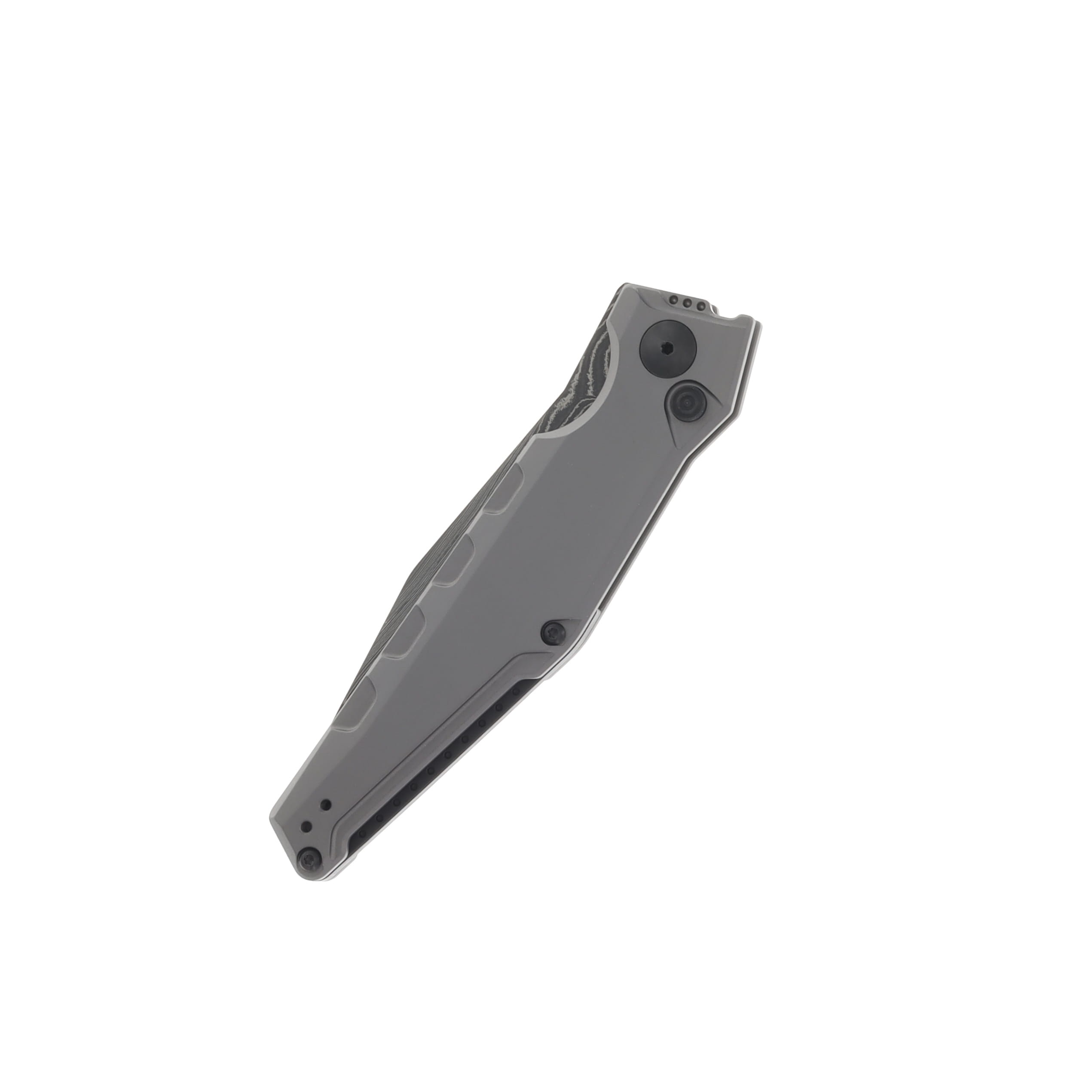Kershaw Galyean Auto Launch 7 Gray Anodized Aluminum Handle Damascus Blade AUKS7900GRYDAM View 2