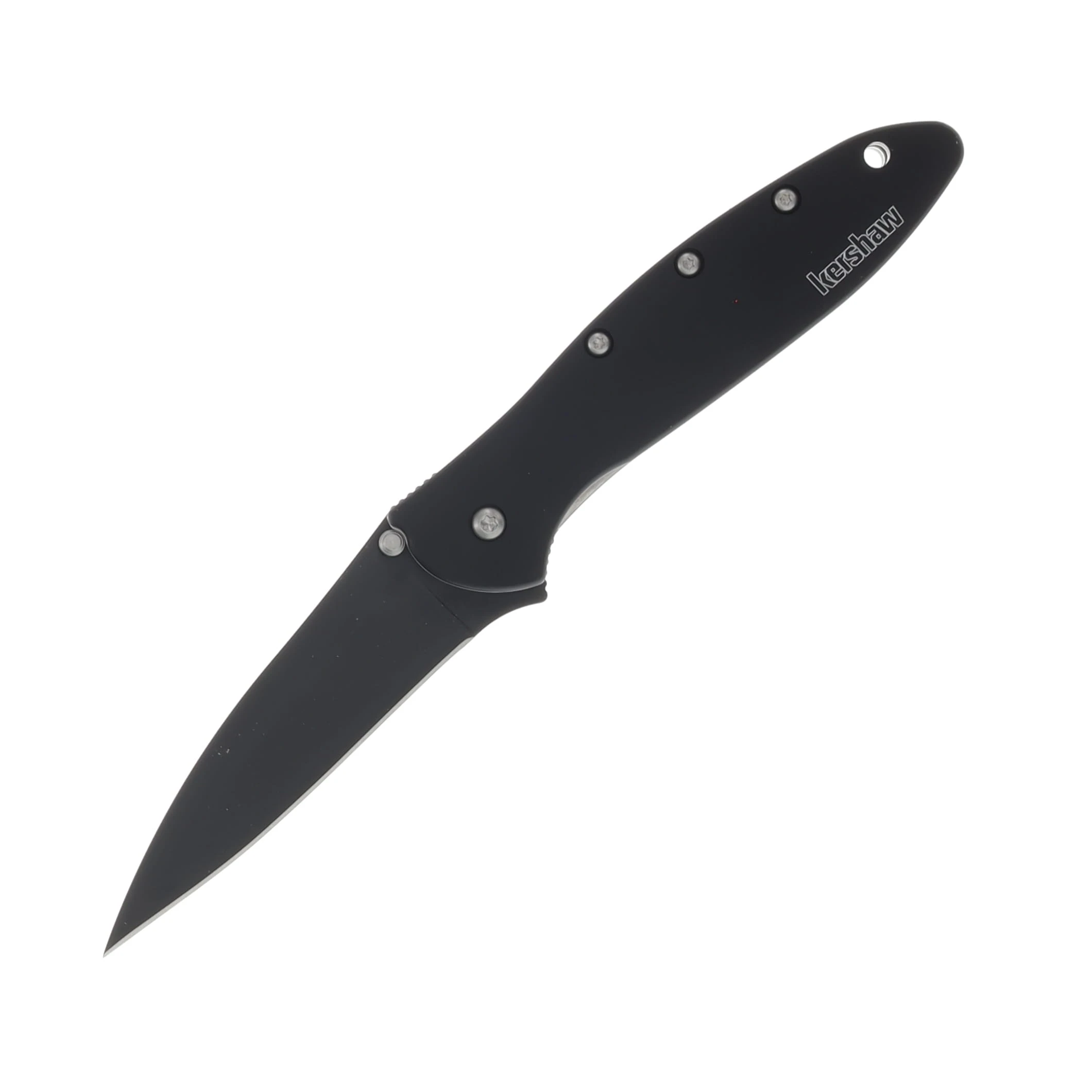 Kershaw Leek Folding Knife 3 Inch Plain Black Cerakote Drop Point KS1660H3 View 1