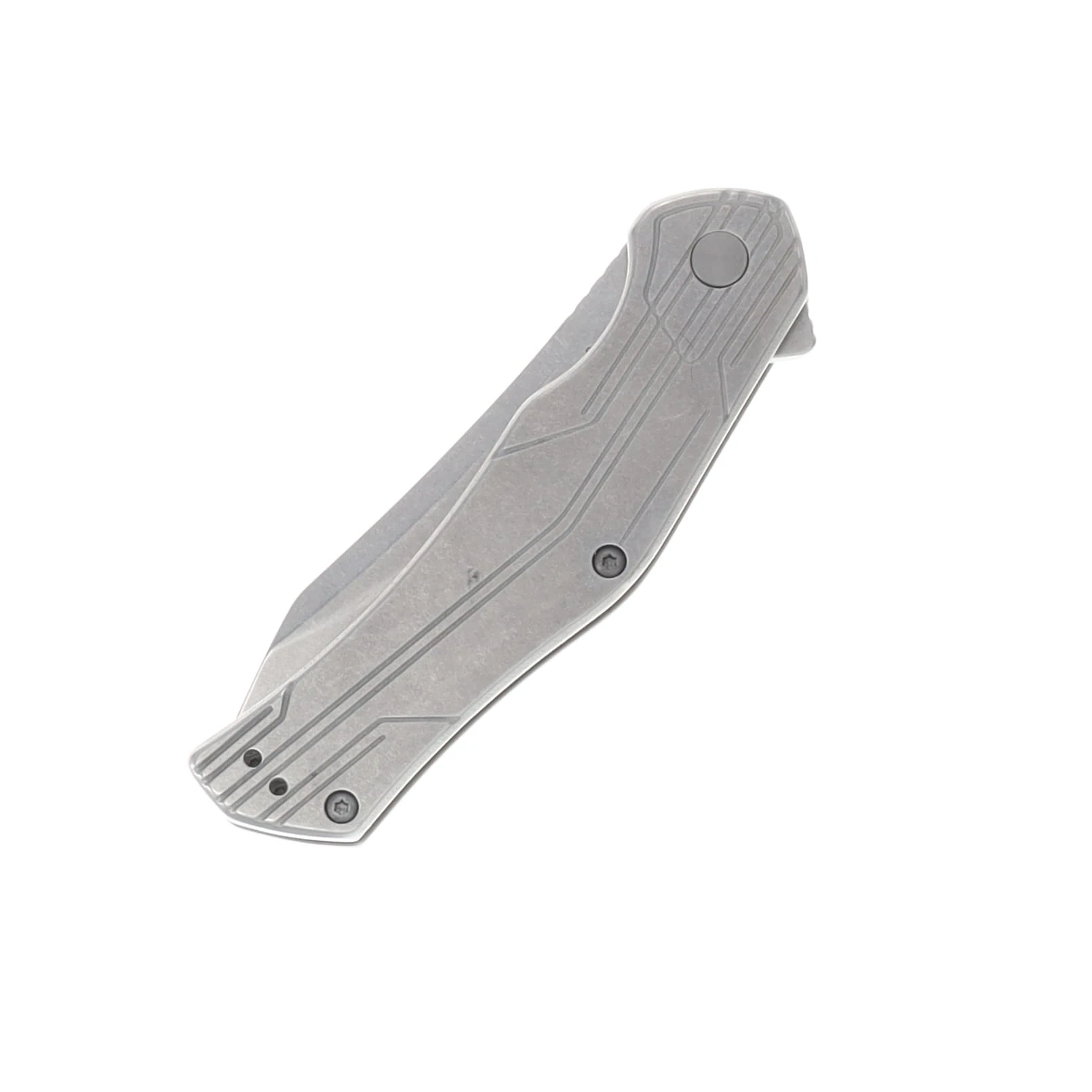 Kershaw Husker Folding Knife Stonewash Plain 3 Inch Stonewash Upswept KS1380WM View 5