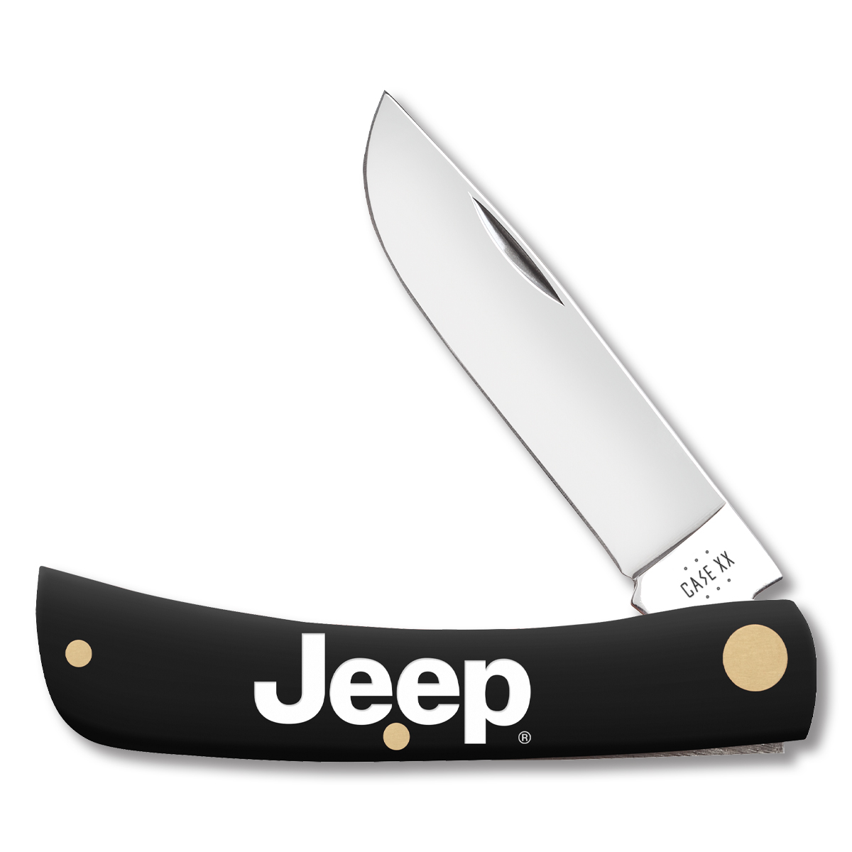 Case XX Jeep Smooth Black Synthetic Sod Buster Jr Folding Knife CA27015 View 1