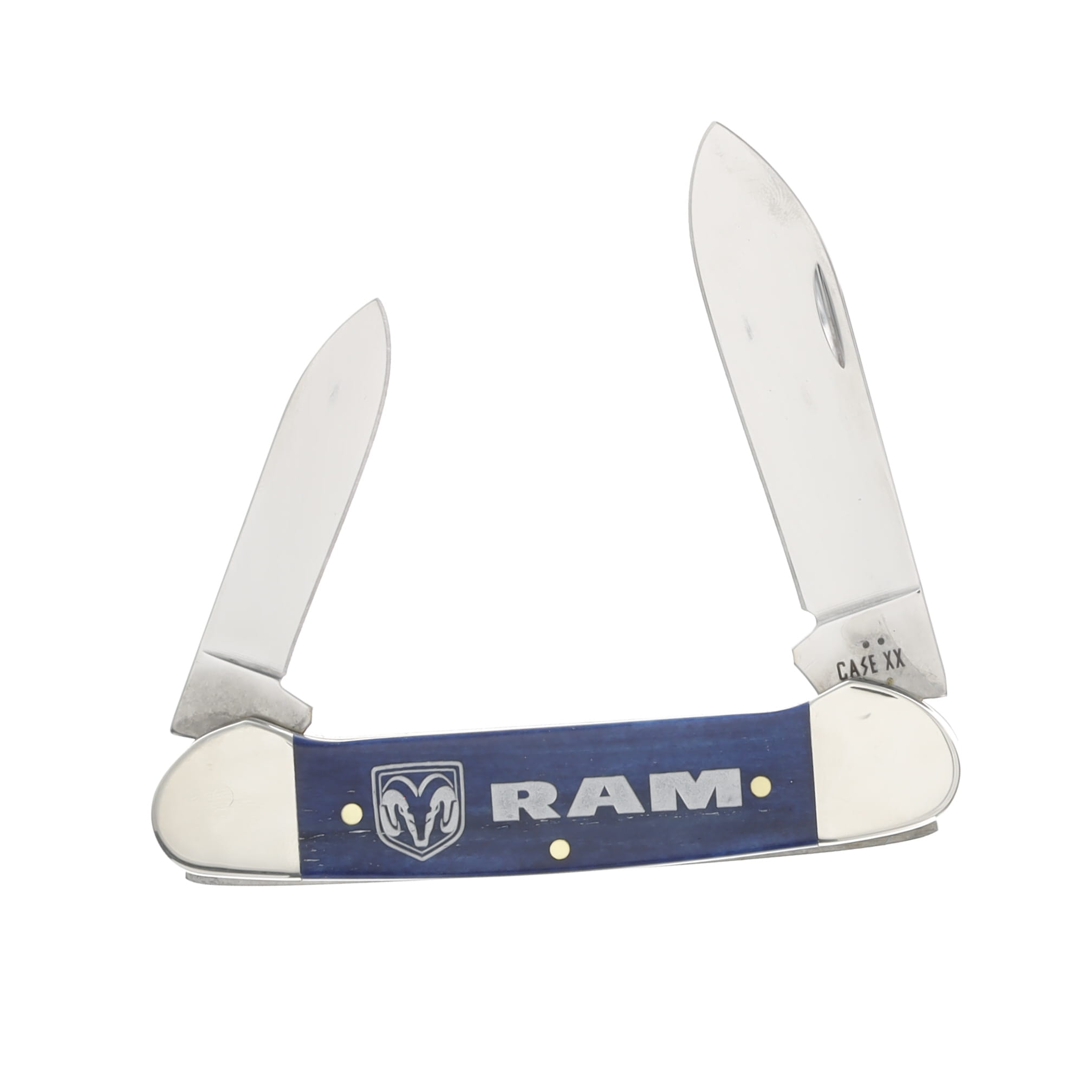 Case Ram Navy Blue Smooth Bone Canoe Folding Knife CA37481 View 1