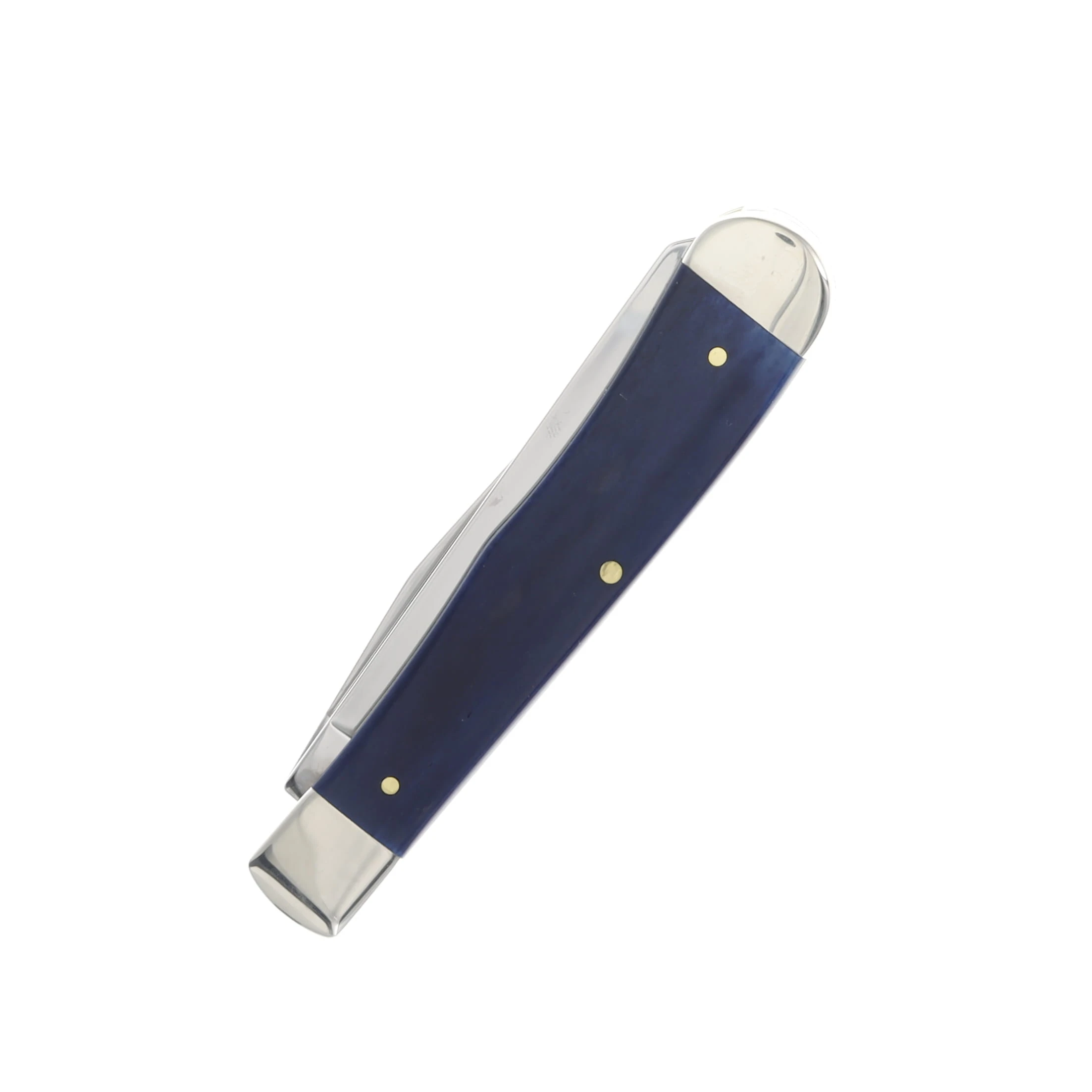 Case XX Ram Navy Blue Smooth Bone Trapper Folding Knife CA37482 View 2