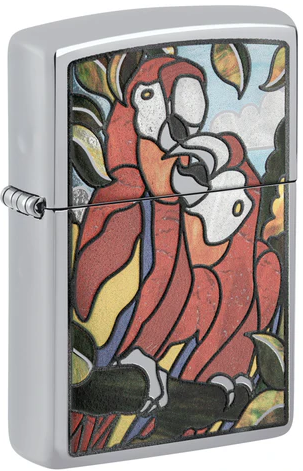 Zippo Lighter Parrot Pals High Polish Chrome ZP46142 View 1