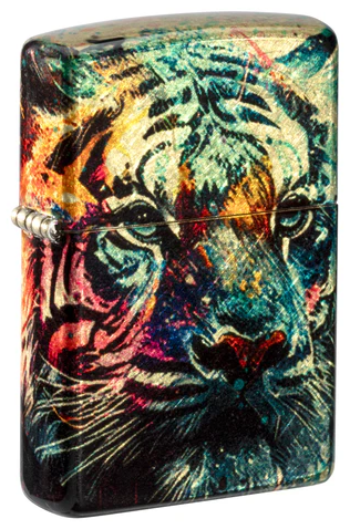 Zippo Lighter Painted Tiger Shimmering Brass ZP46145 View 7
