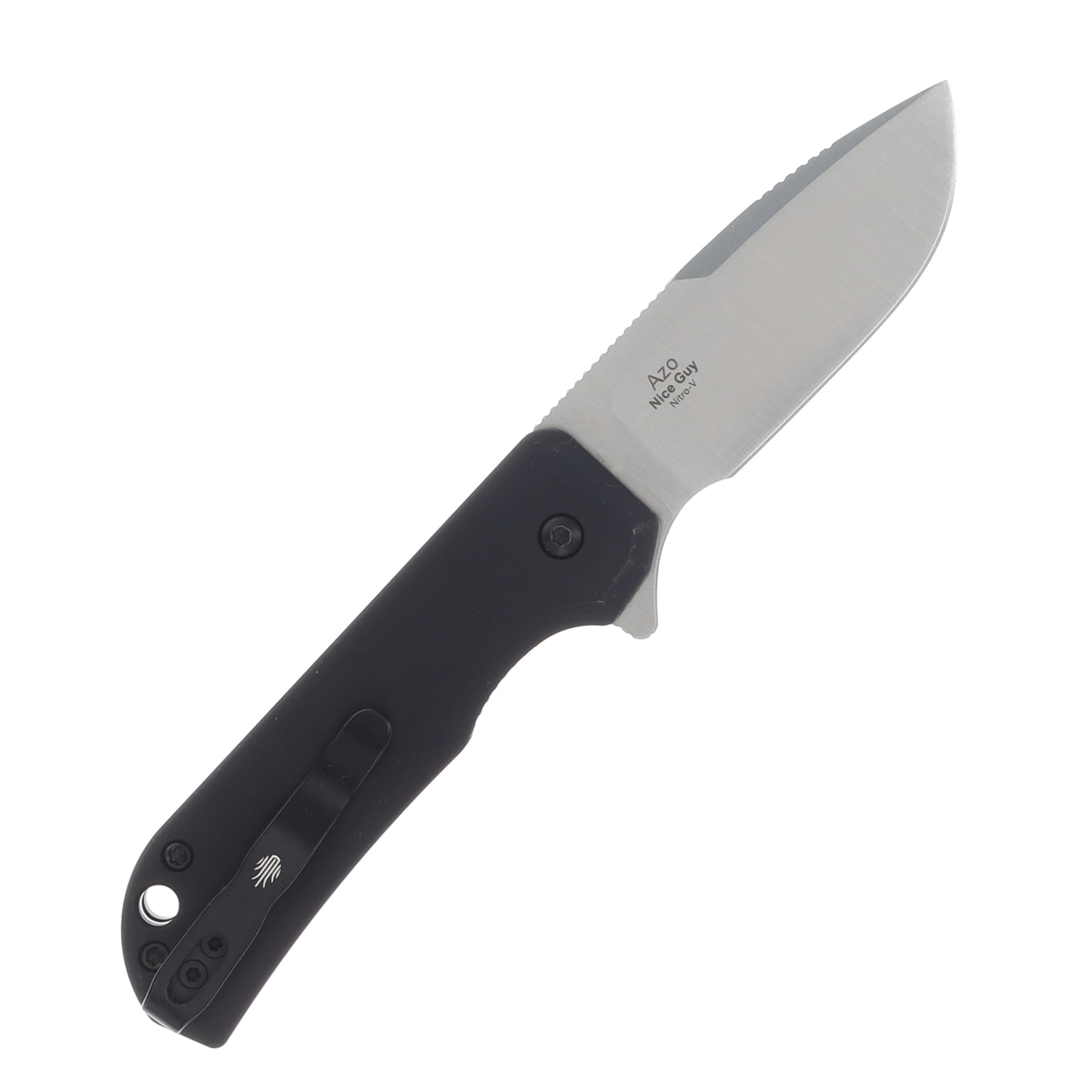 Kizer Nice Guy Black Folding Knife 2.39in Stonewashed Drop Point Blade V3011A2 View 2