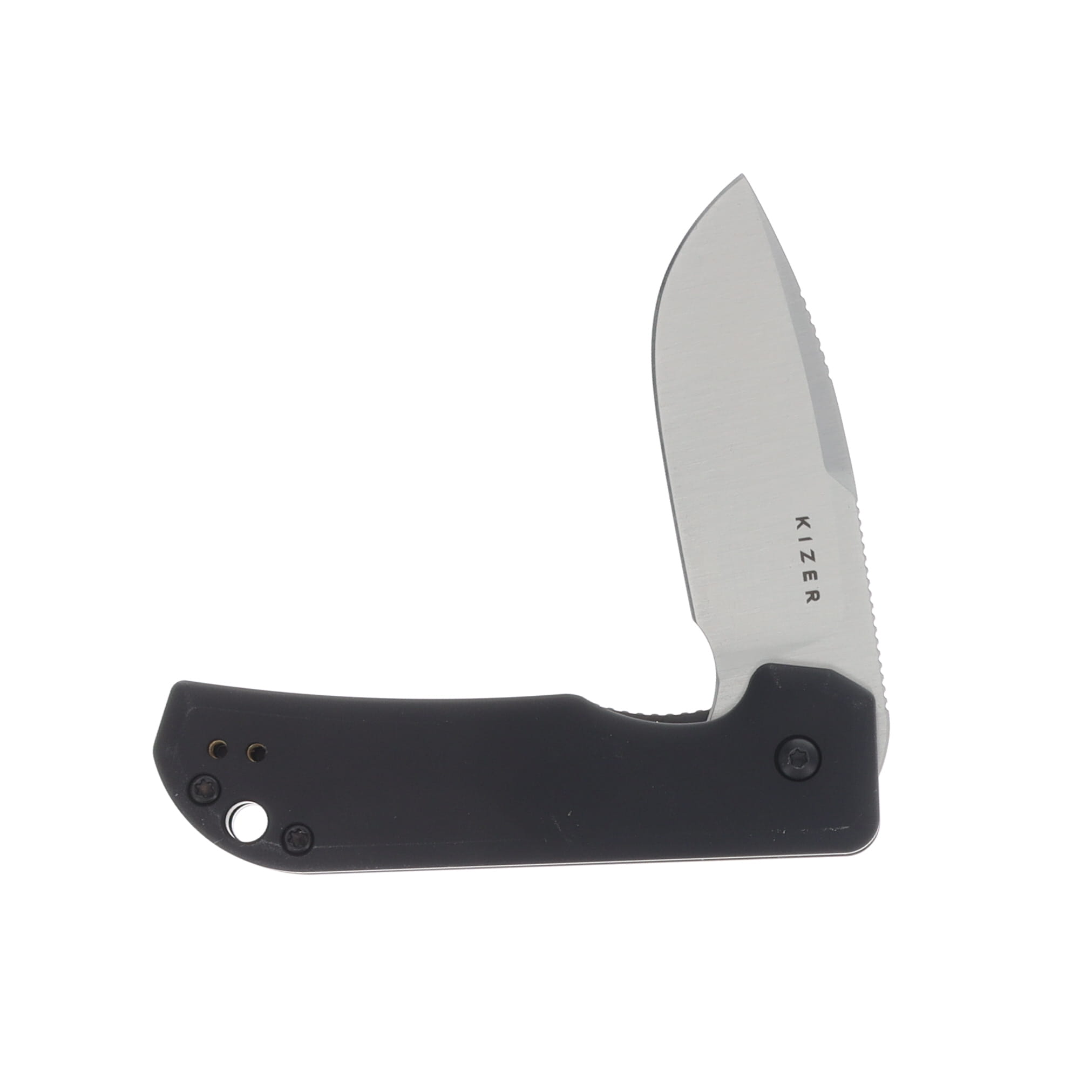 Kizer Nice Guy Black Folding Knife 2.39in Stonewashed Drop Point Blade V3011A2 View 3